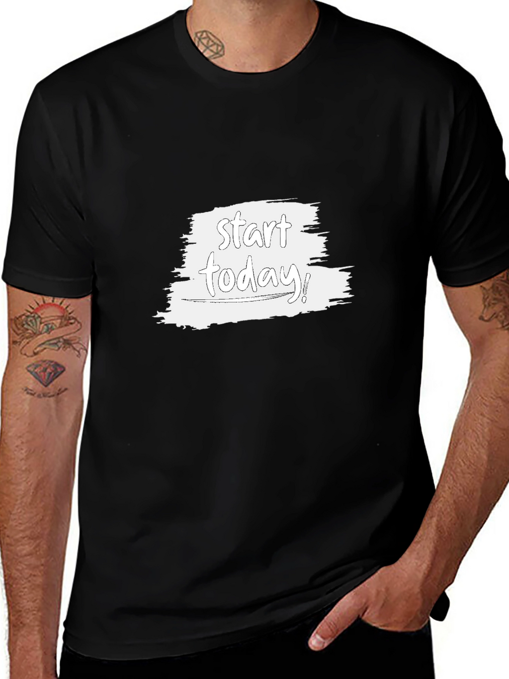 Start Today Black Tee - Inspirational Graphic T-Shirt
