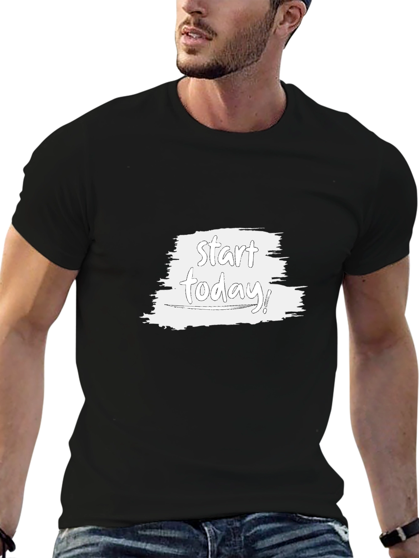 Start Today Black Tee - Inspirational Graphic T-Shirt