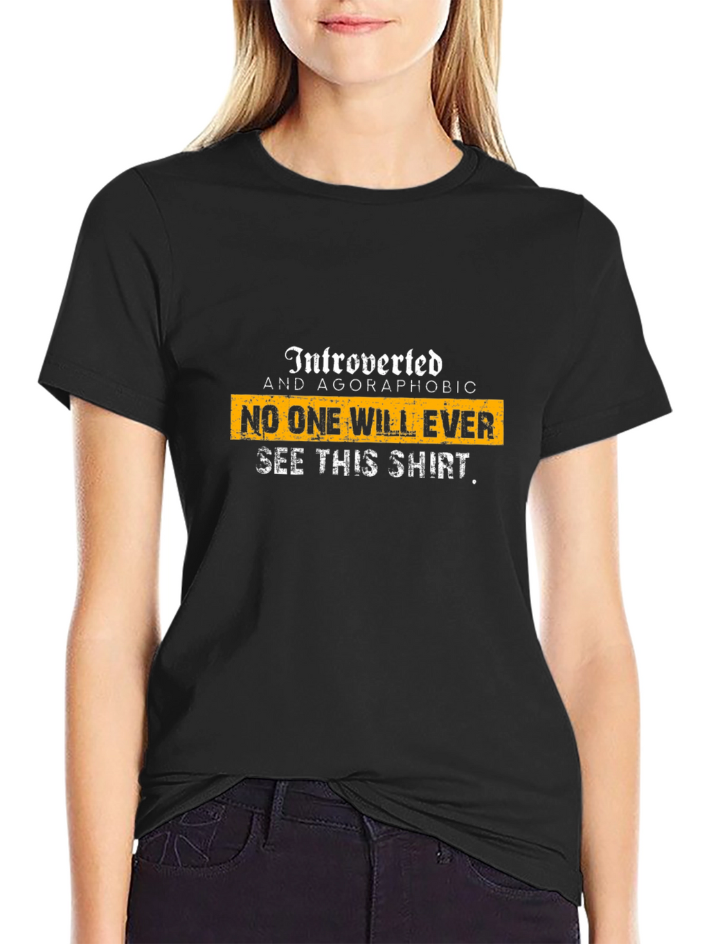Introverted Agoraphobic Graphic T-Shirt - Black