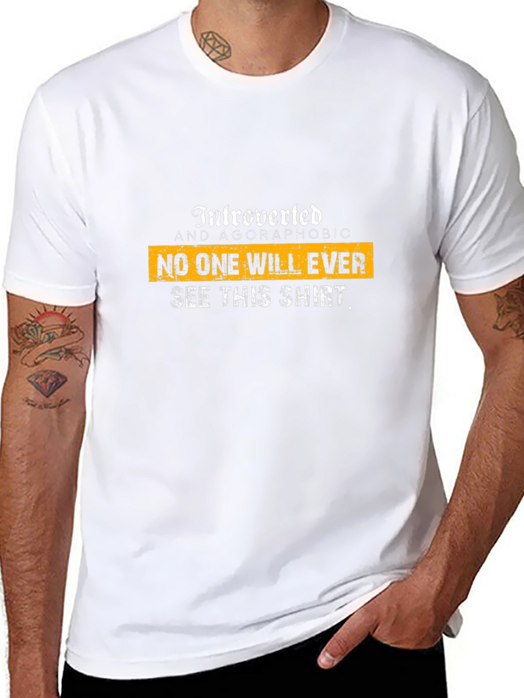 Introverted Agoraphobic Graphic T-Shirt - Black