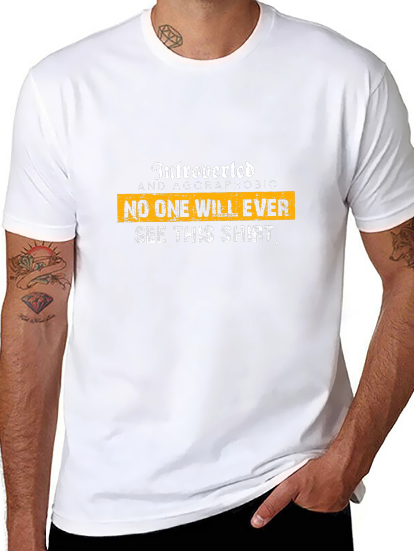 Introverted Agoraphobic Graphic T-Shirt - Black