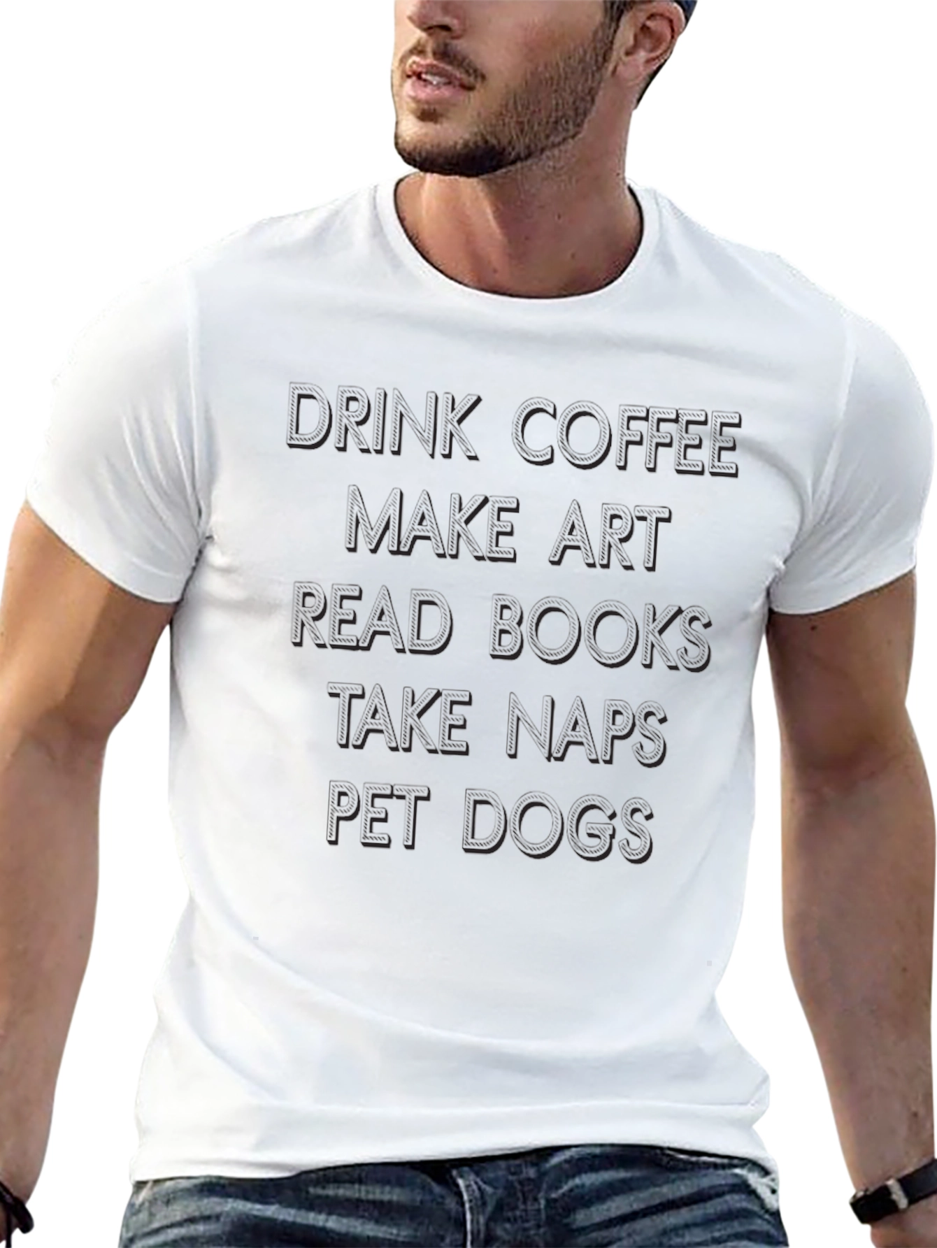 Black Graphic Tee - Drink Coffee Make Art