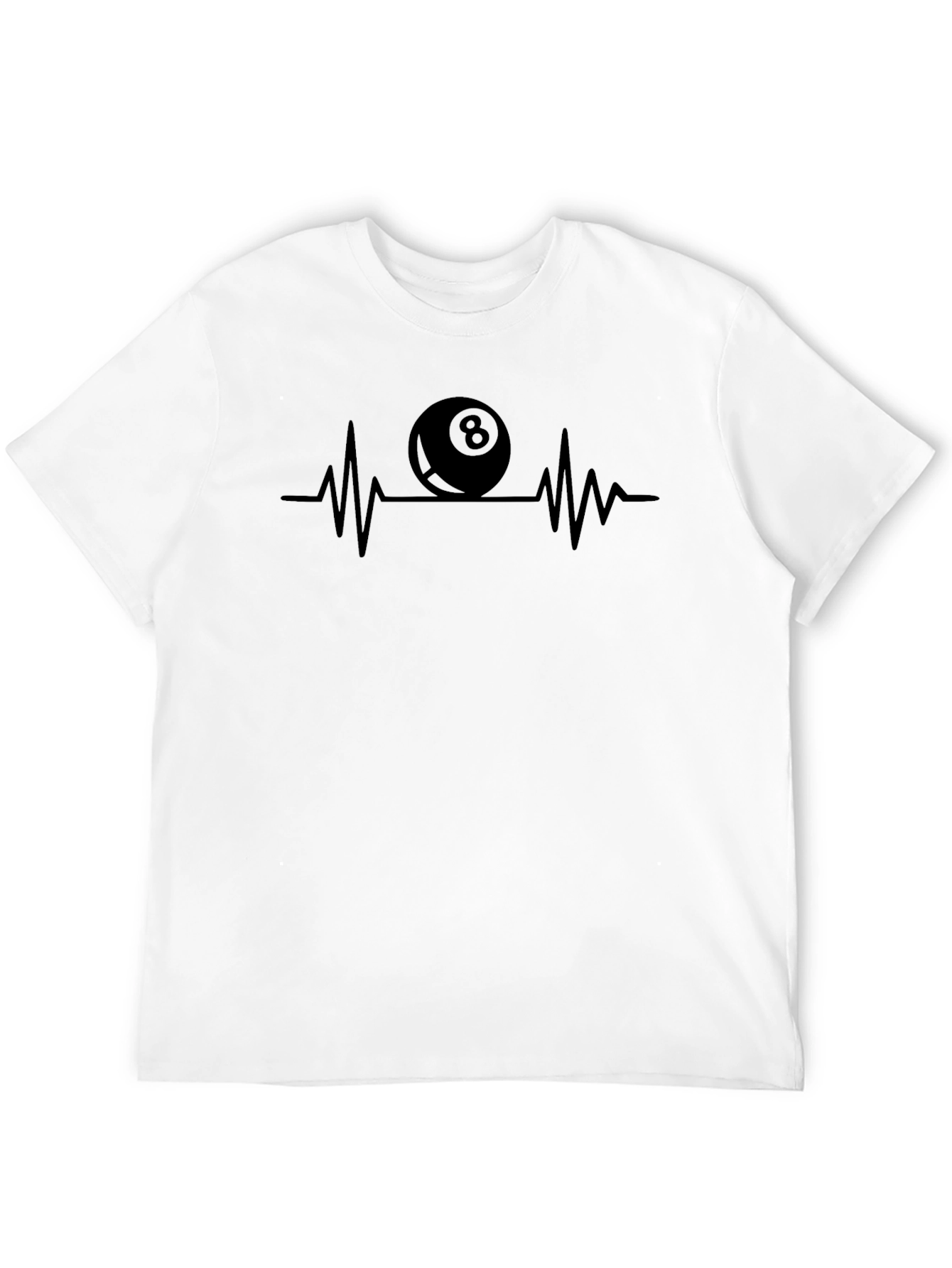 8 Ball Heartbeat Graphic Tee - Pool Player Shirt