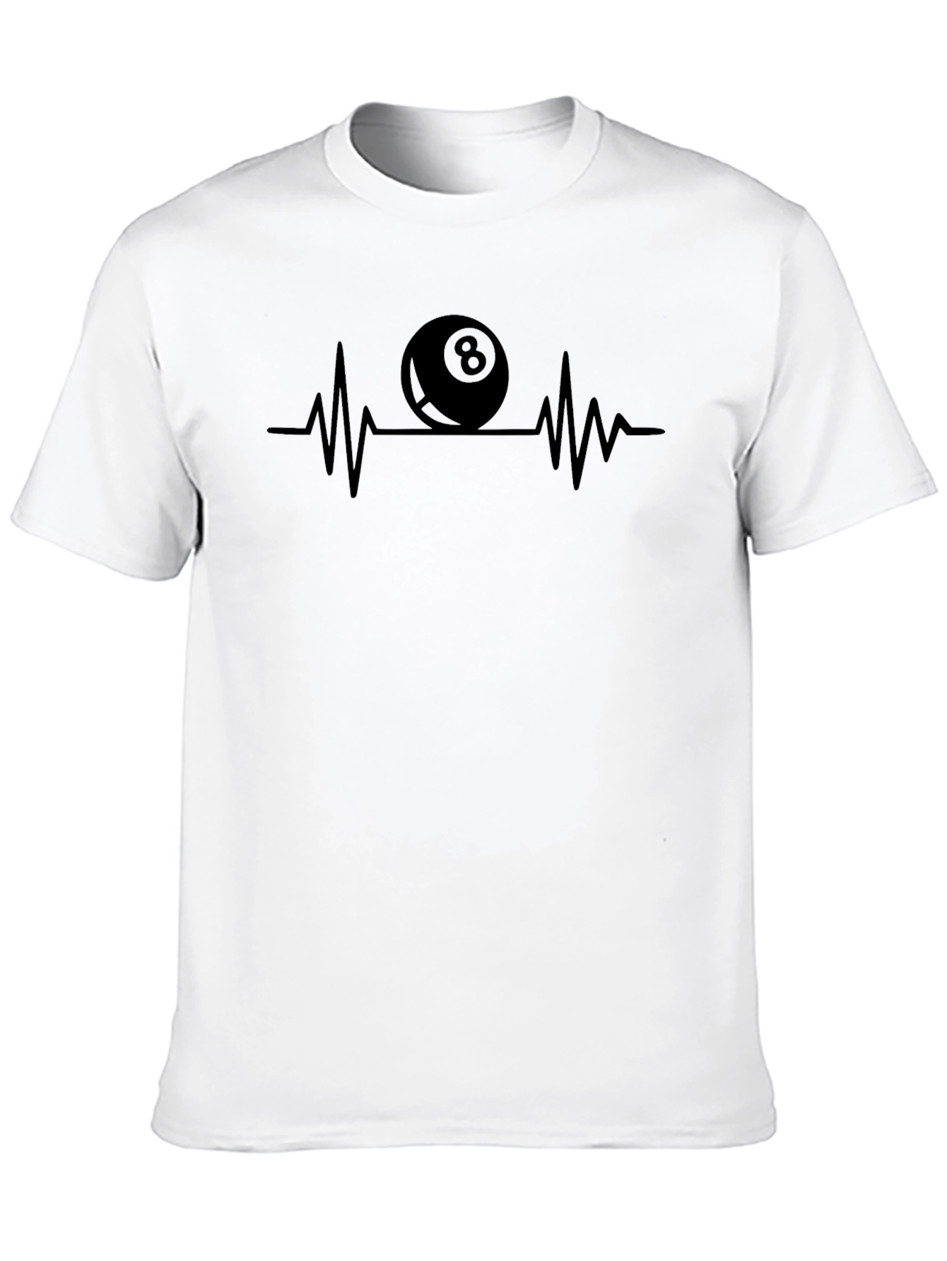 8 Ball Heartbeat Graphic Tee - Pool Player Shirt