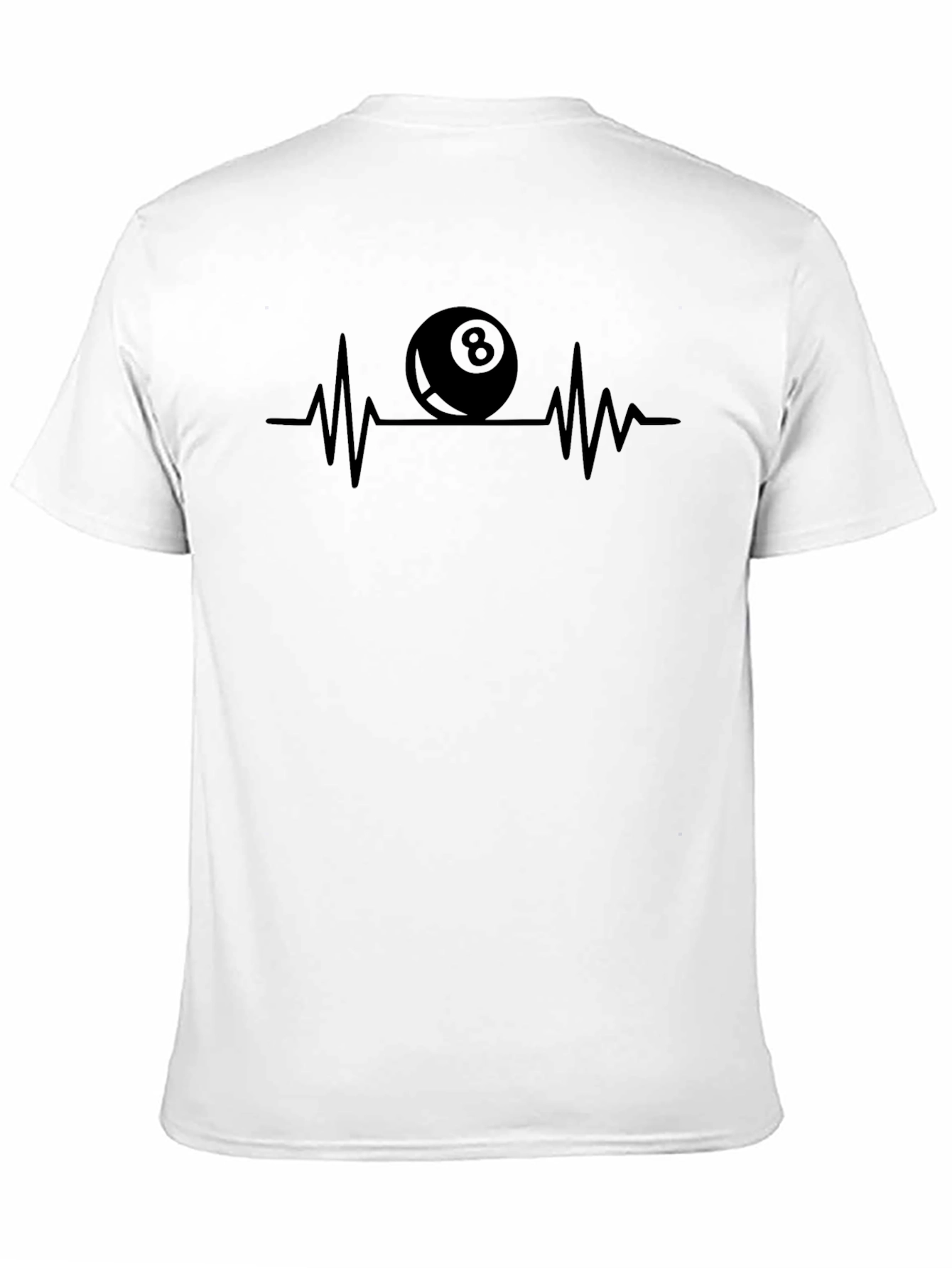 8 Ball Heartbeat Graphic Tee - Pool Player Shirt