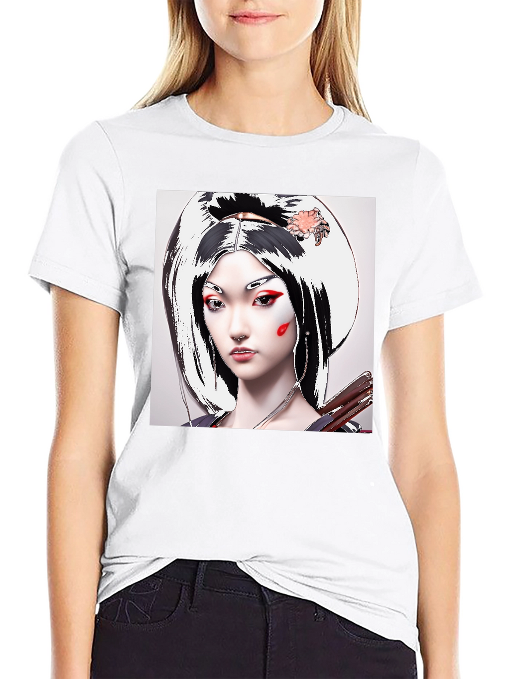 Geisha Graphic Tee - Unique Artistic Design