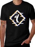 Saxophone Glitch Graphic T-Shirt