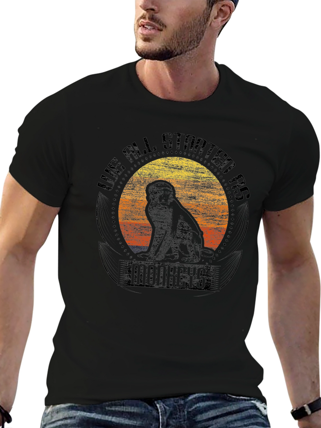 Evolutionary Monkeys T-Shirt - Unisex Black Tee