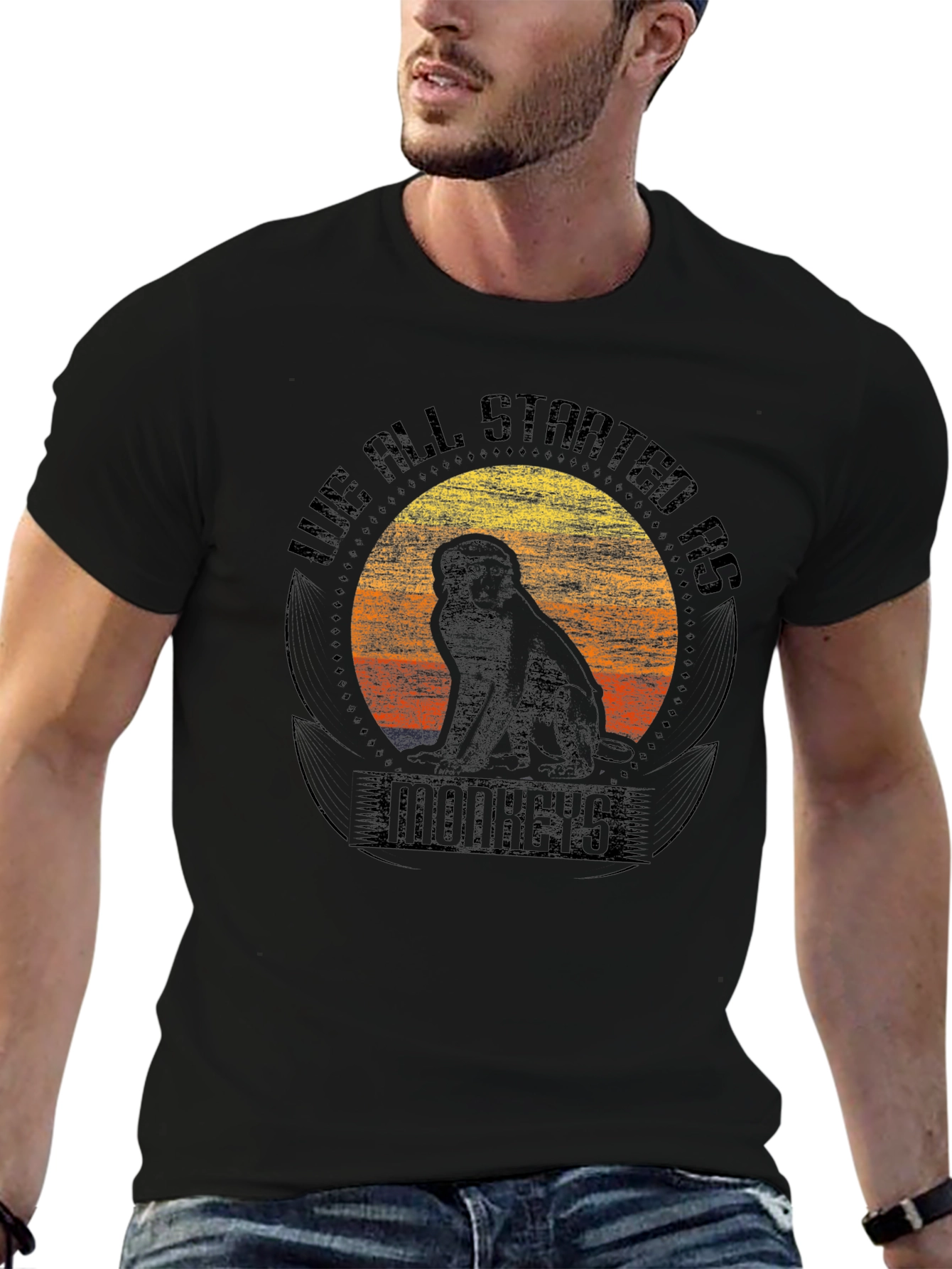 Evolutionary Monkeys T-Shirt - Unisex Black Tee
