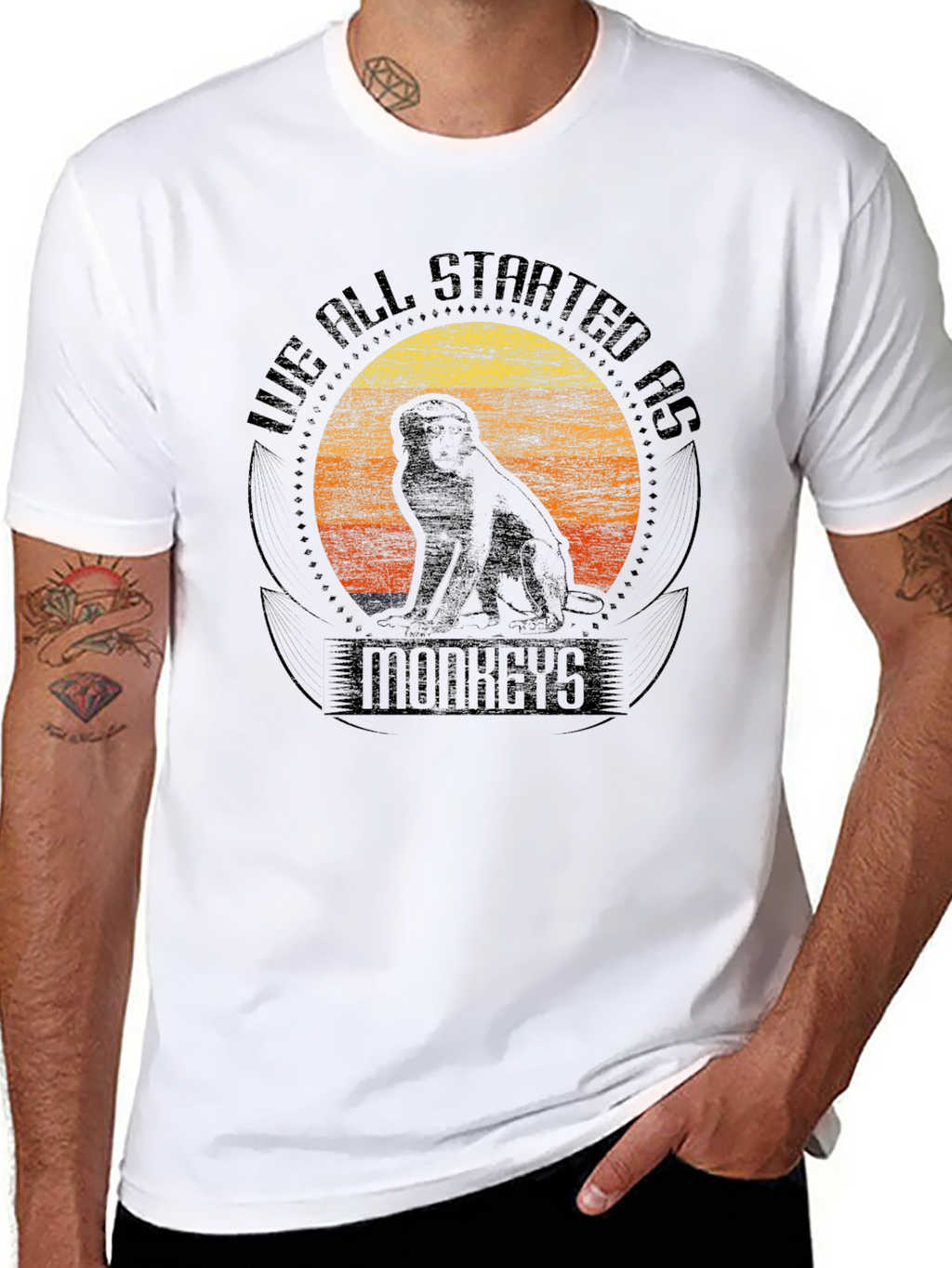 Evolutionary Monkeys T-Shirt - Unisex Black Tee