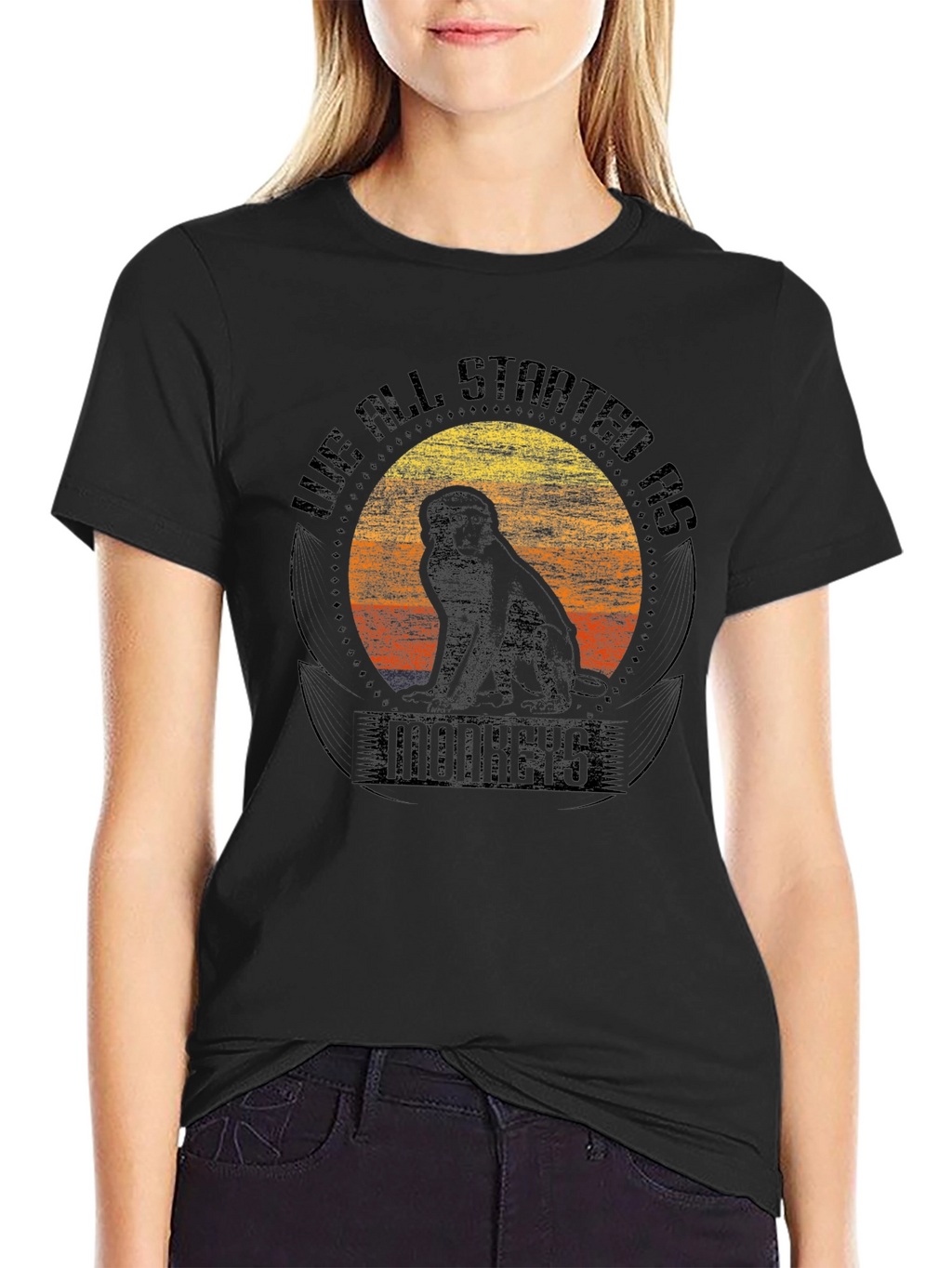 Evolutionary Monkeys T-Shirt - Unisex Black Tee