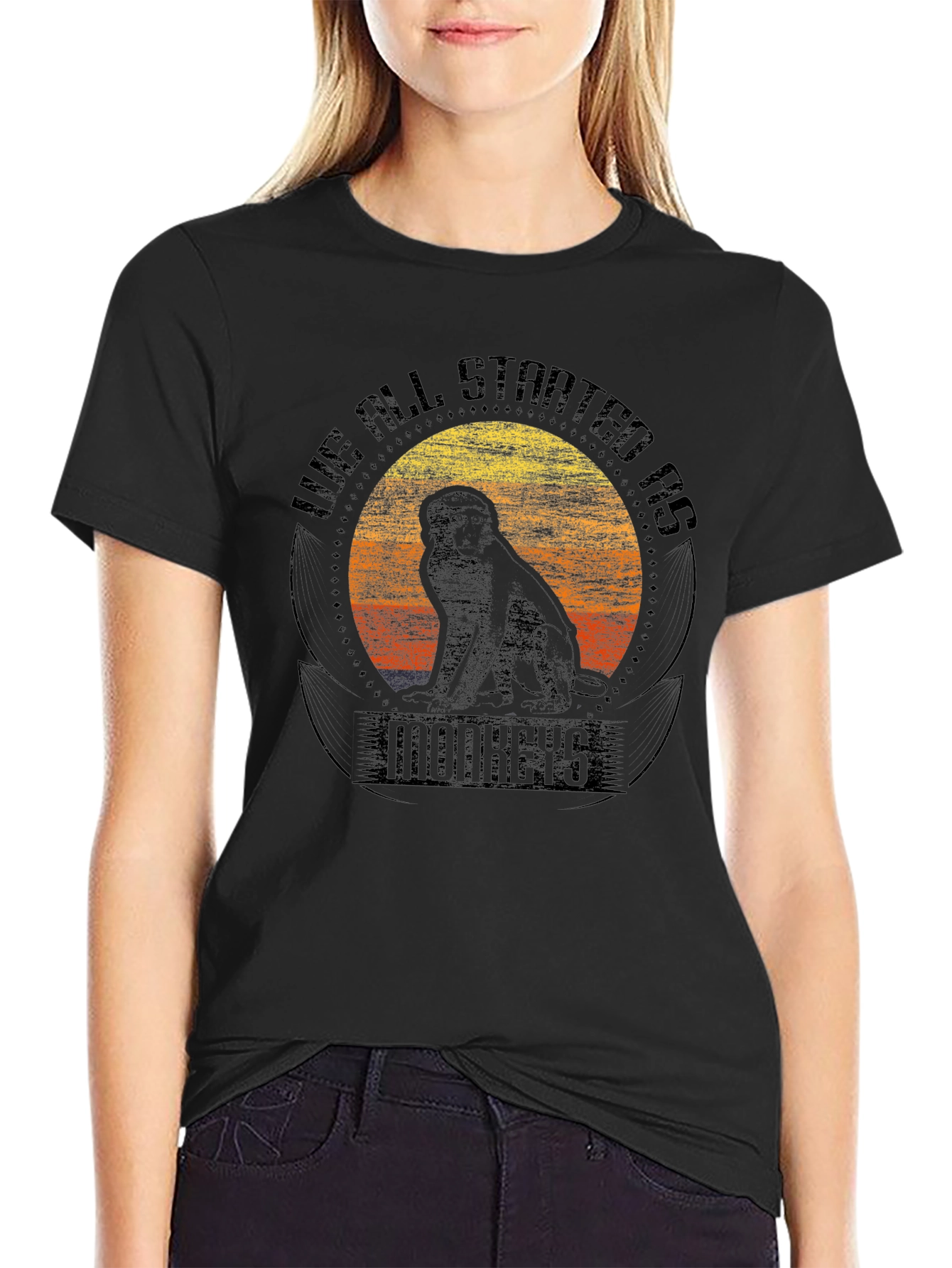Evolutionary Monkeys T-Shirt - Unisex Black Tee