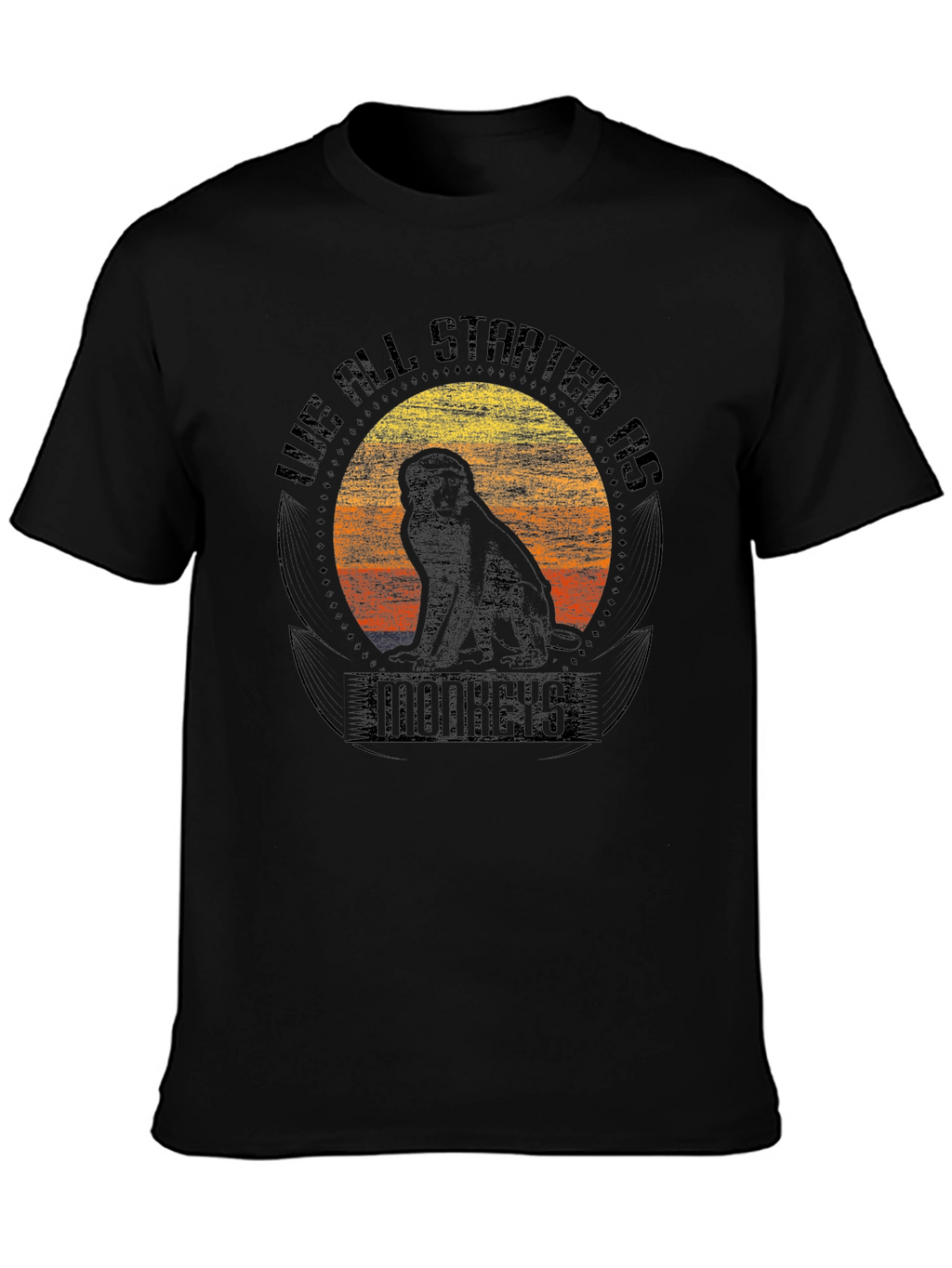 Evolutionary Monkeys T-Shirt - Unisex Black Tee