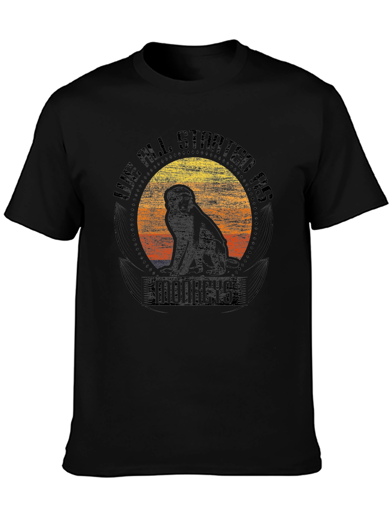 Evolutionary Monkeys T-Shirt - Unisex Black Tee