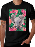 Elephant Floral Graphic Tee