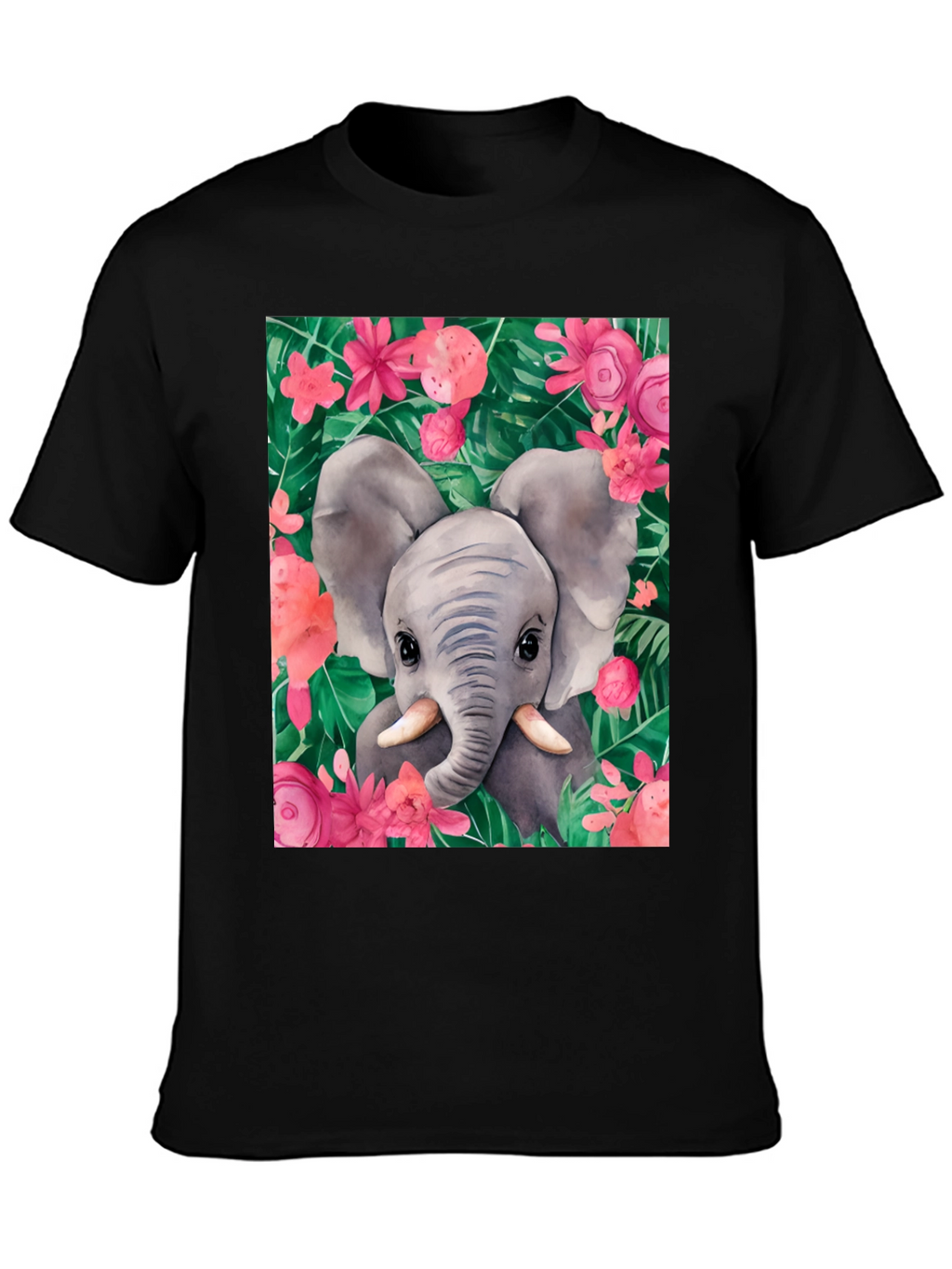 Elephant Floral Graphic Tee