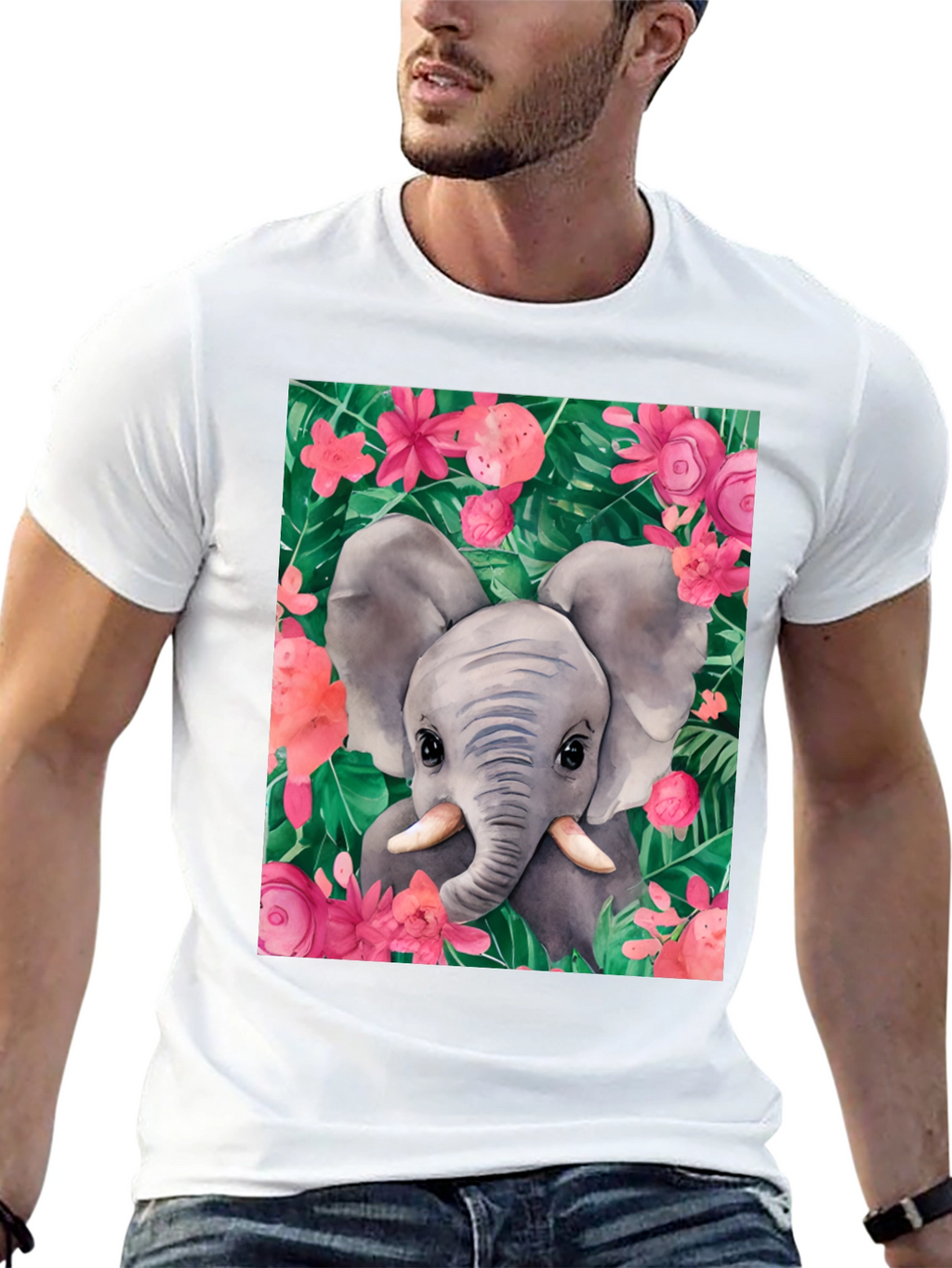 Elephant Floral Graphic Tee