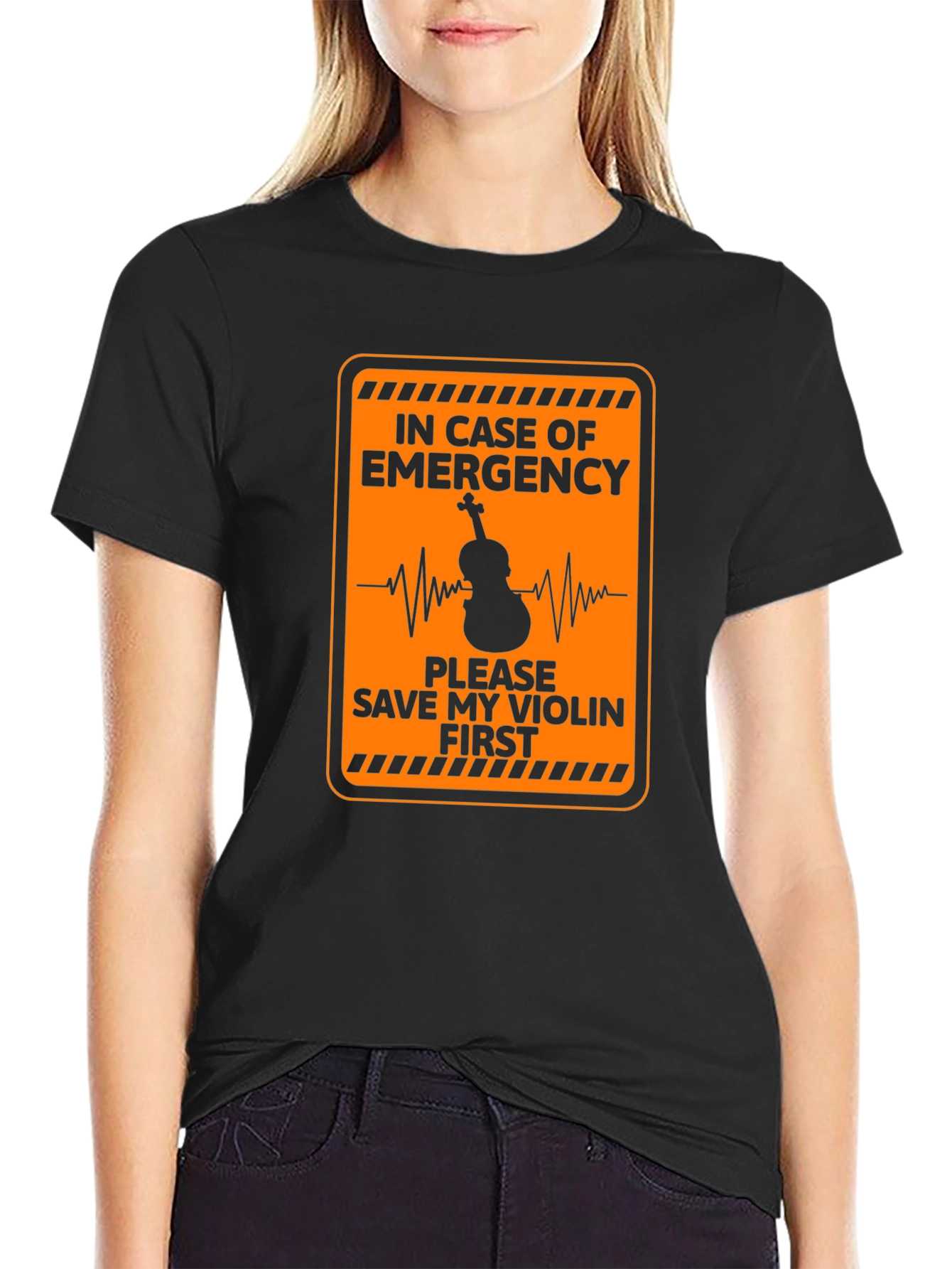 Emergency Save My Violin First Black T-Shirt