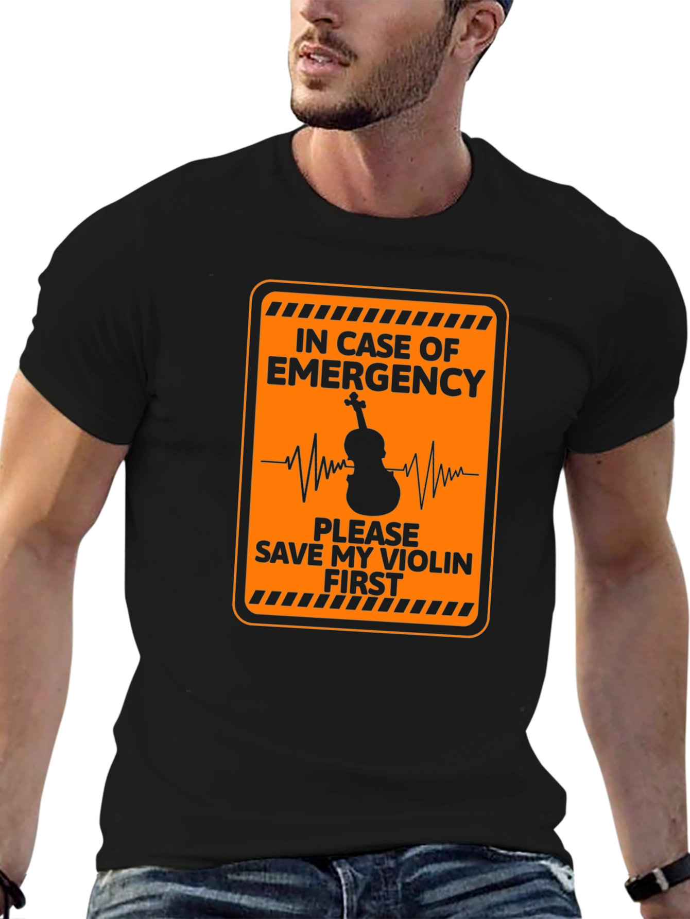 Emergency Save My Violin First Black T-Shirt