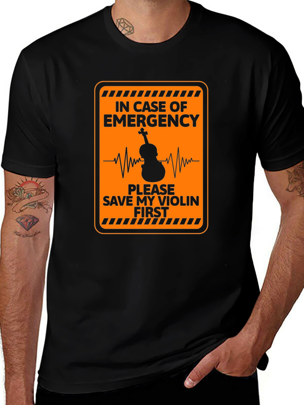 Emergency Save My Violin First Black T-Shirt
