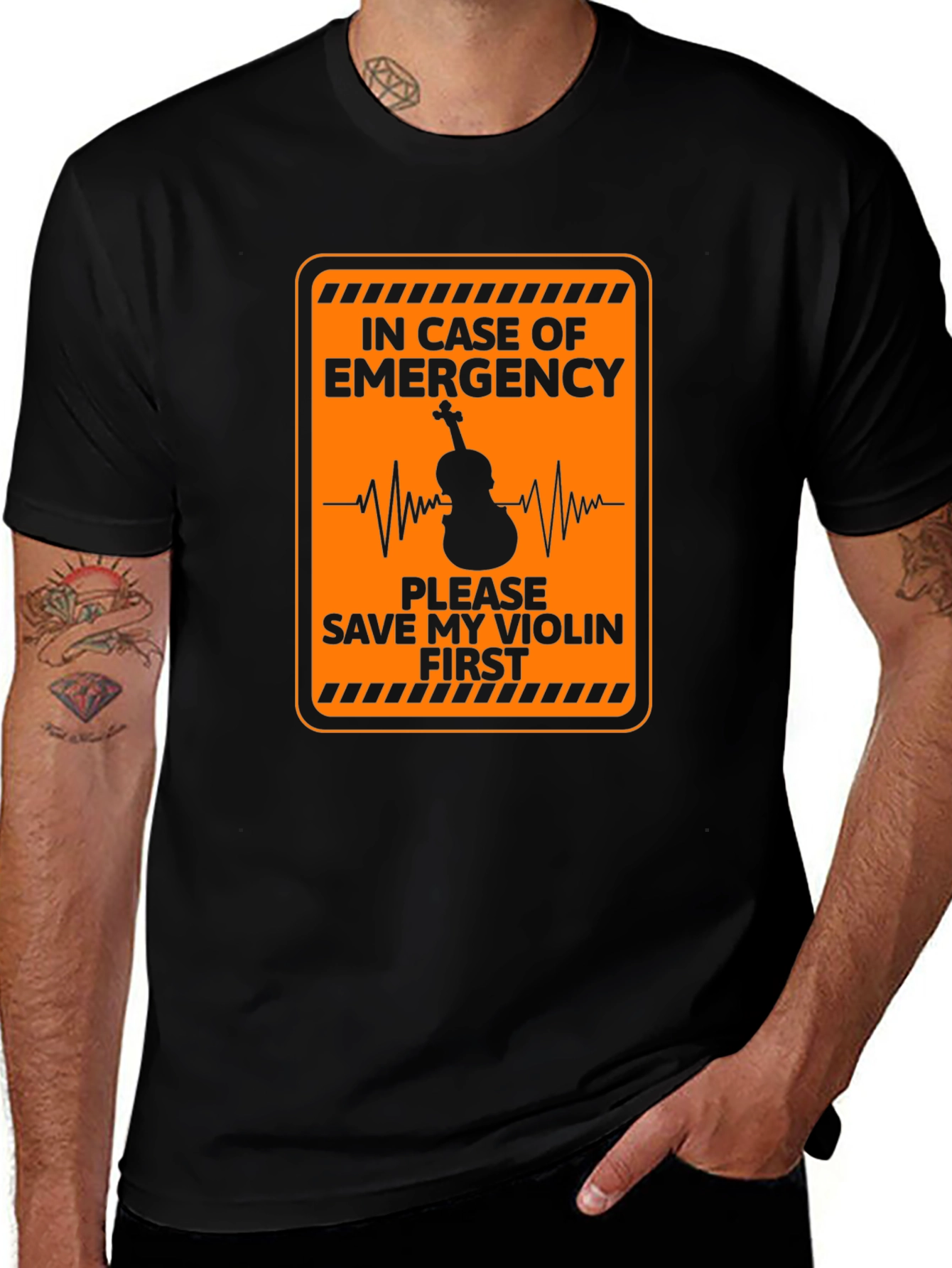 Emergency Save My Violin First Black T-Shirt