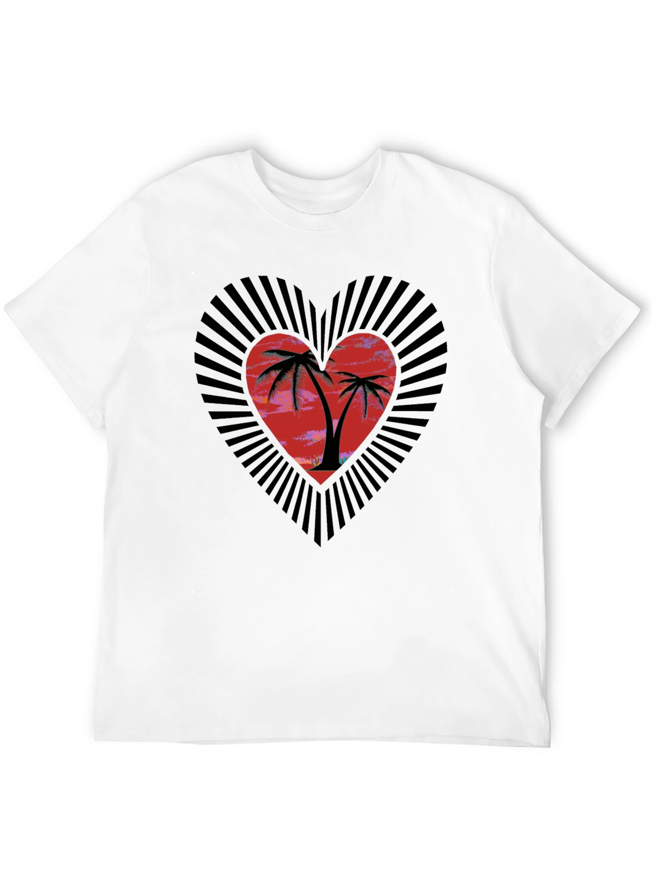 Tropical Heart Palm Tree Graphic Tee