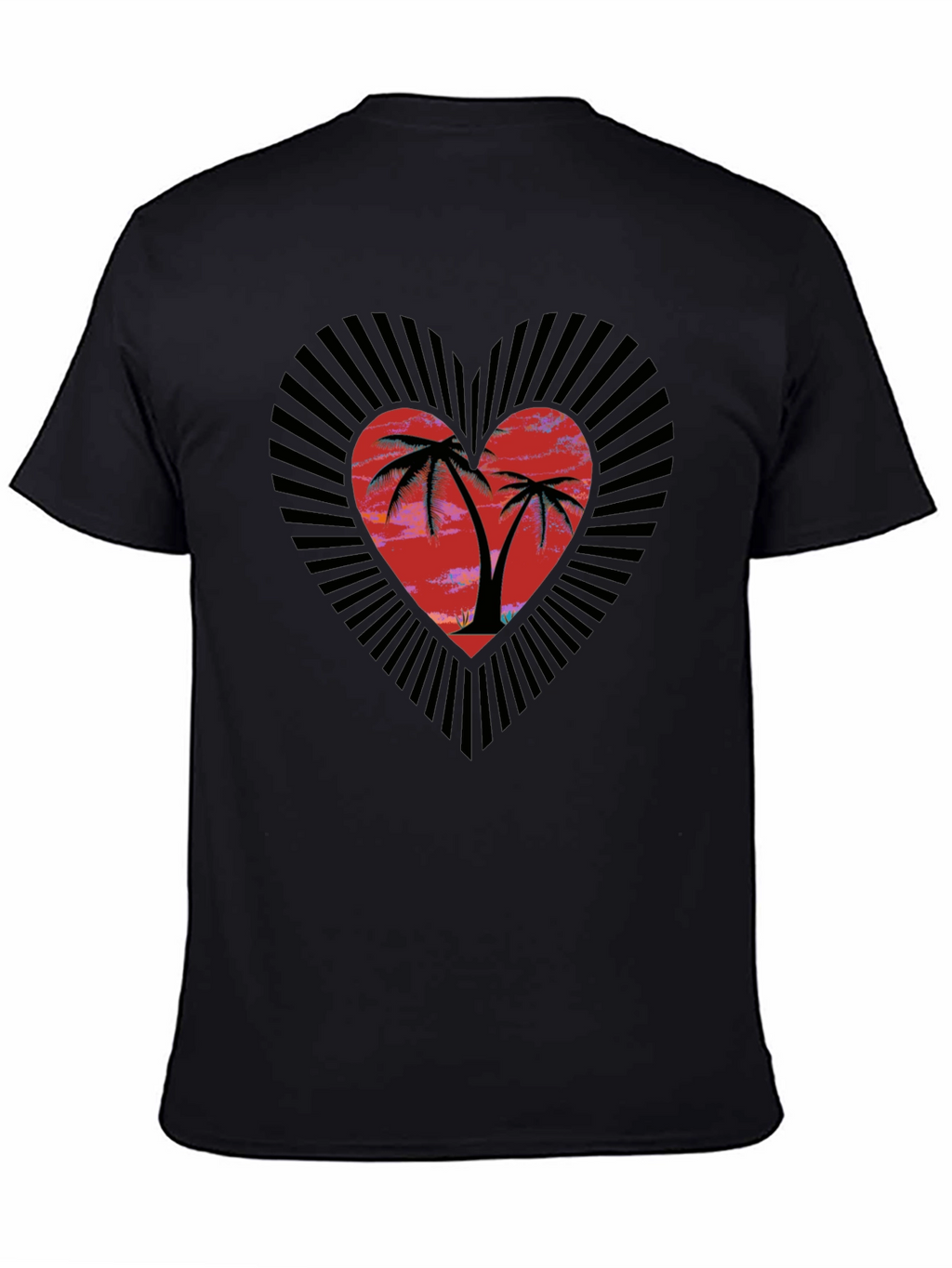 Tropical Heart Palm Tree Graphic Tee