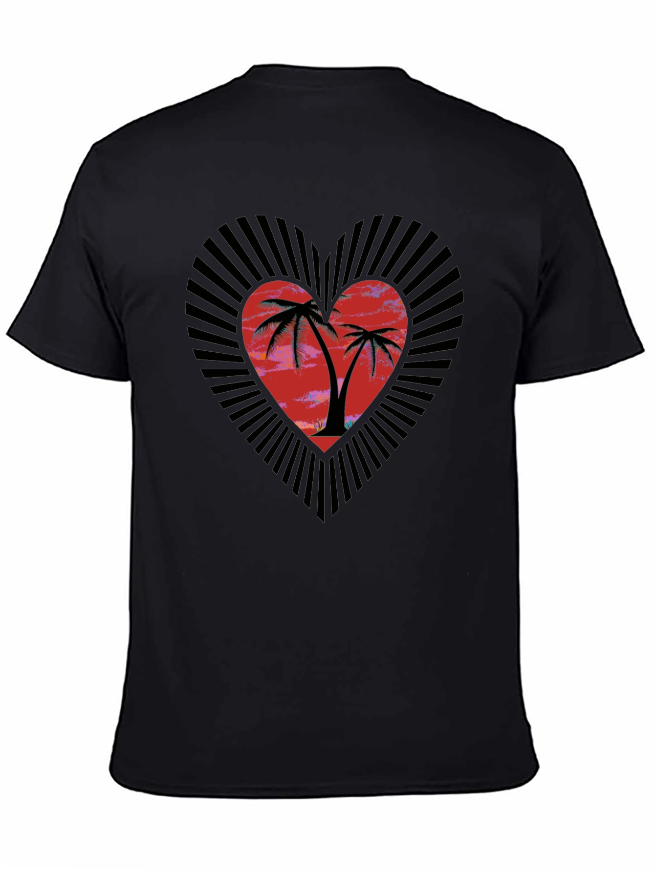 Tropical Heart Palm Tree Graphic Tee