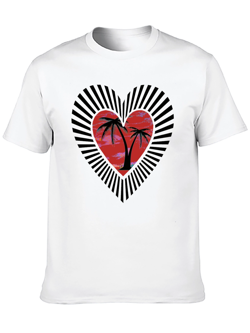 Tropical Heart Palm Tree Graphic Tee