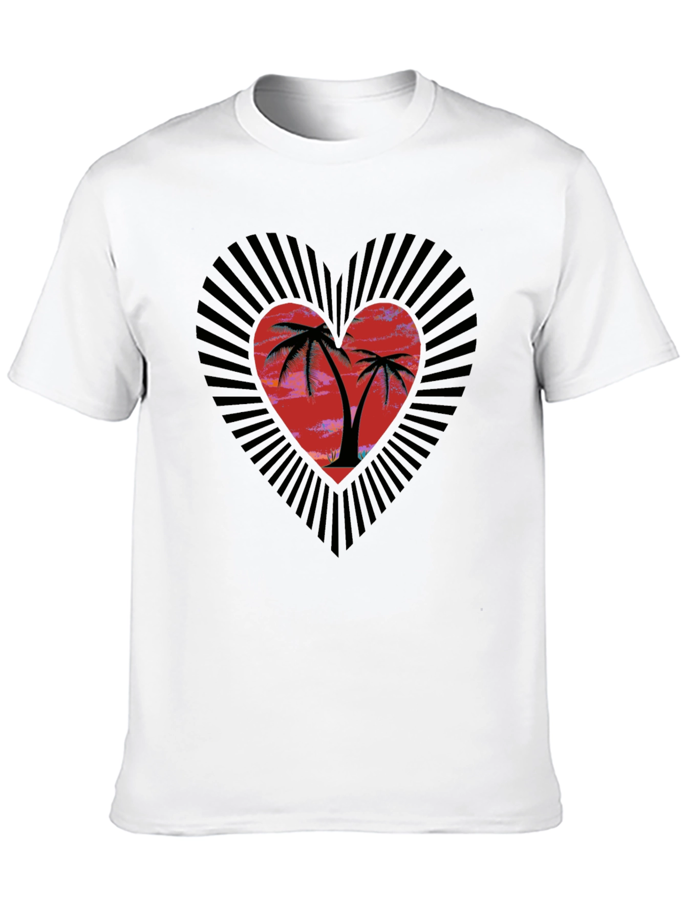 Tropical Heart Palm Tree Graphic Tee