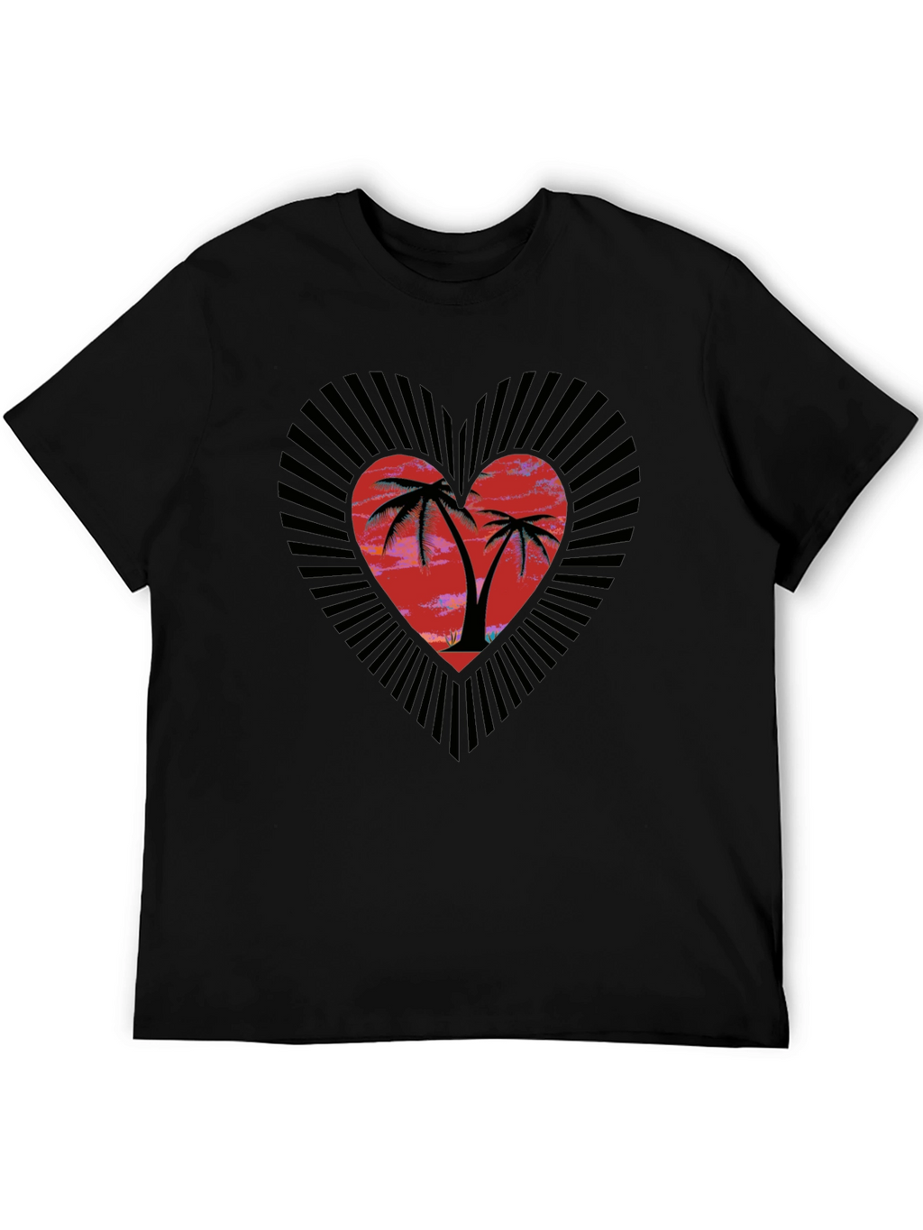 Tropical Heart Palm Tree Graphic Tee