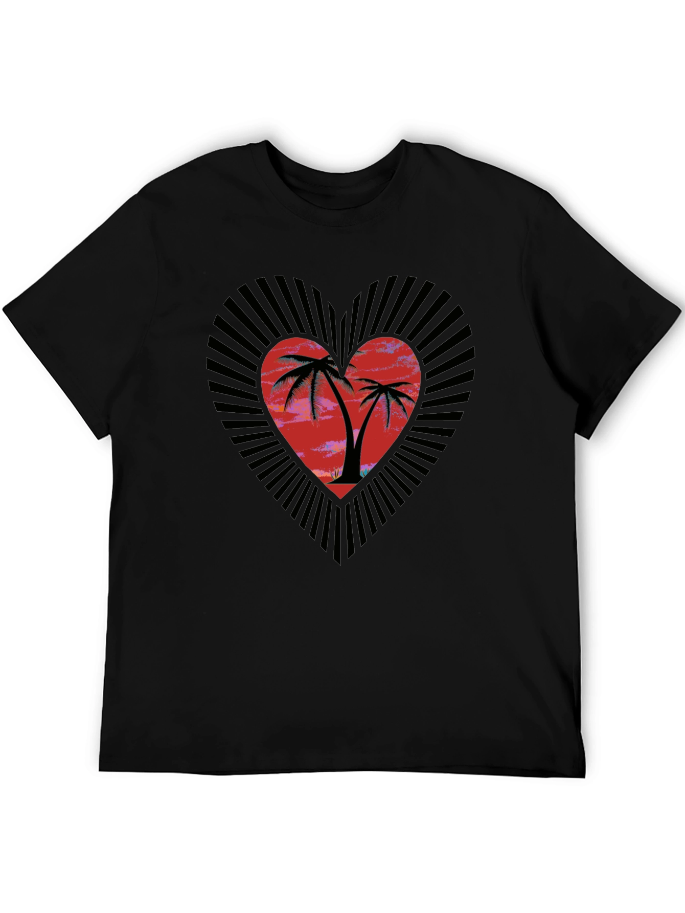 Tropical Heart Palm Tree Graphic Tee