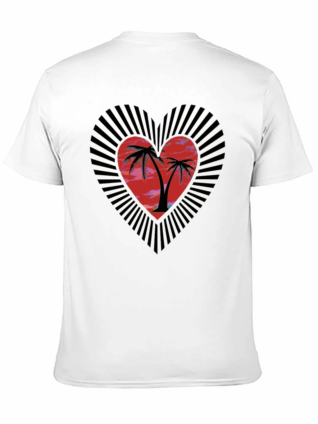 Tropical Heart Palm Tree Graphic Tee