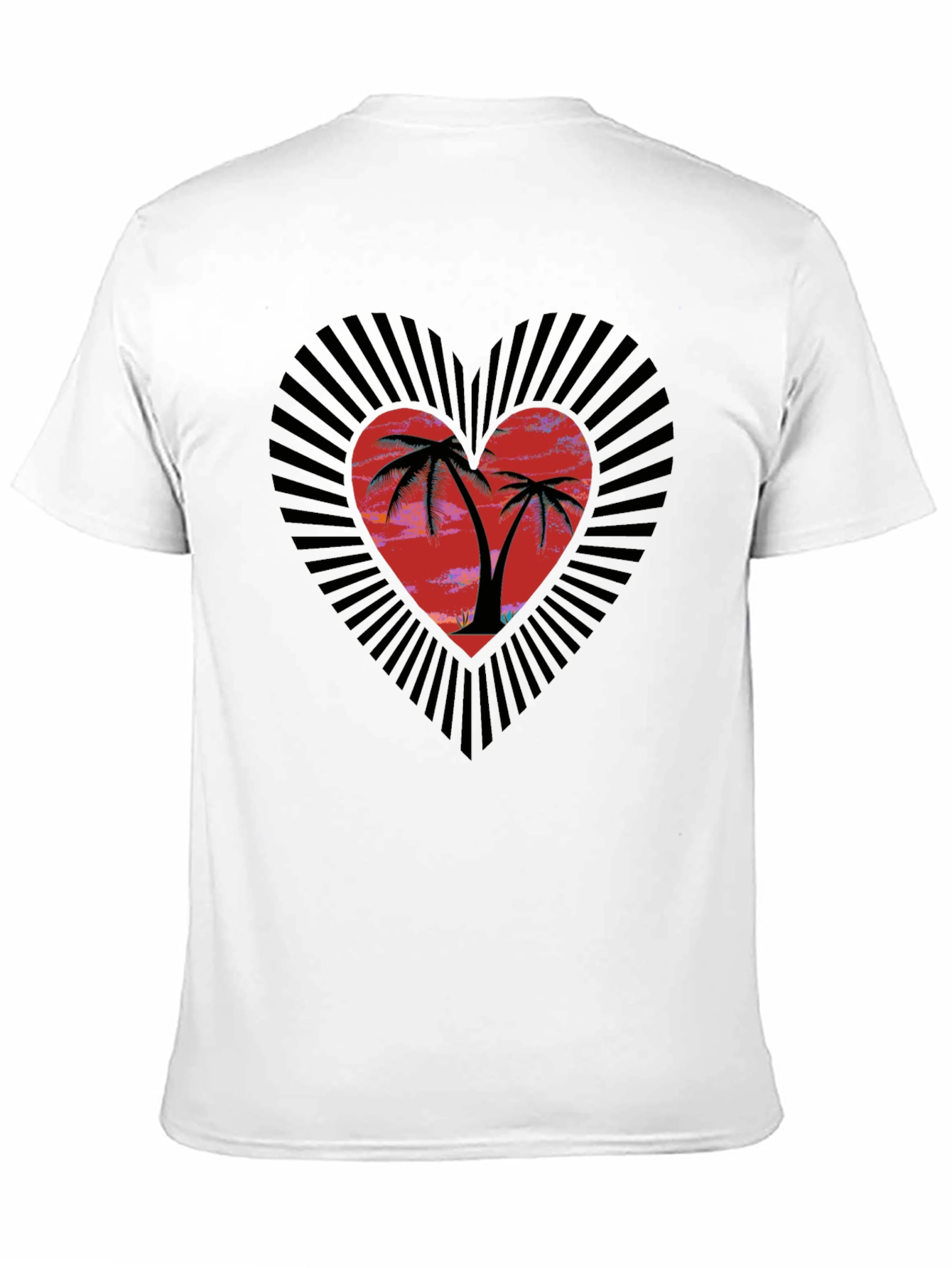 Tropical Heart Palm Tree Graphic Tee
