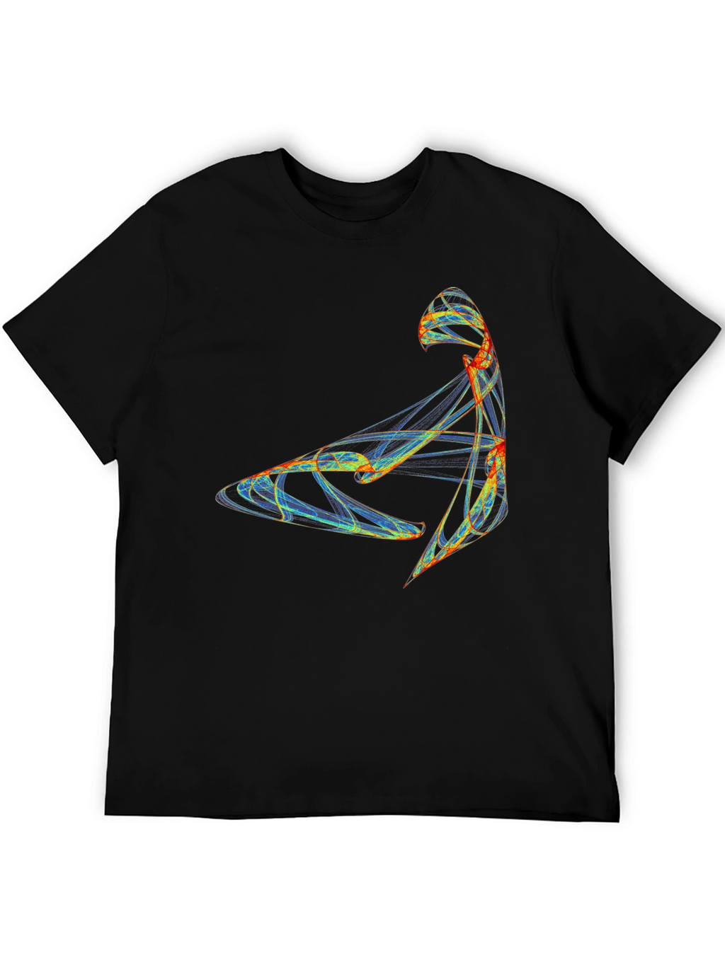 Abstract Art Graphic Tee - Black Casual Cotton Shirt