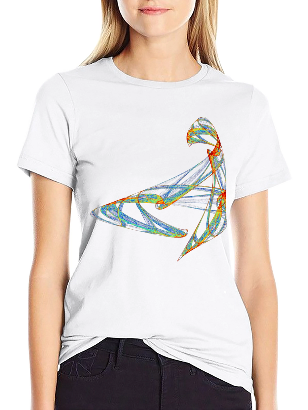 Abstract Art Graphic Tee - Black Casual Cotton Shirt