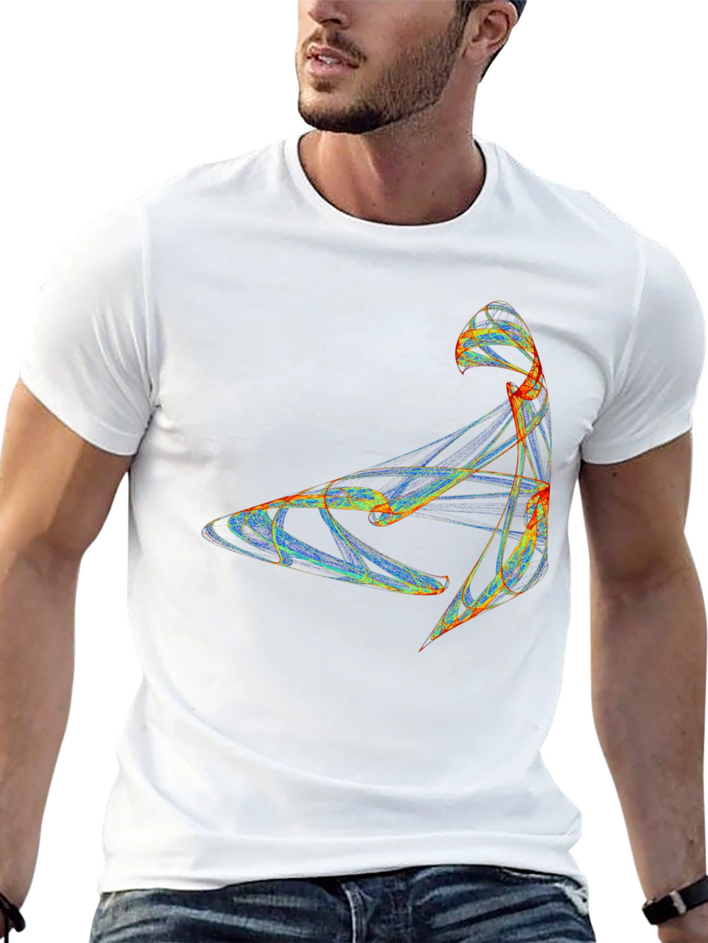 Abstract Art Graphic Tee - Black Casual Cotton Shirt