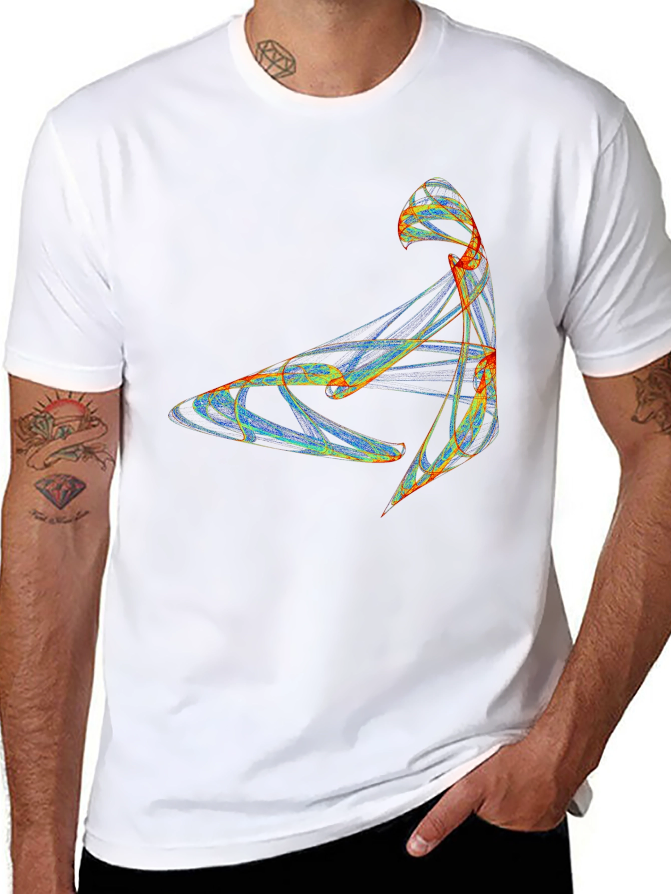 Abstract Art Graphic Tee - Black Casual Cotton Shirt