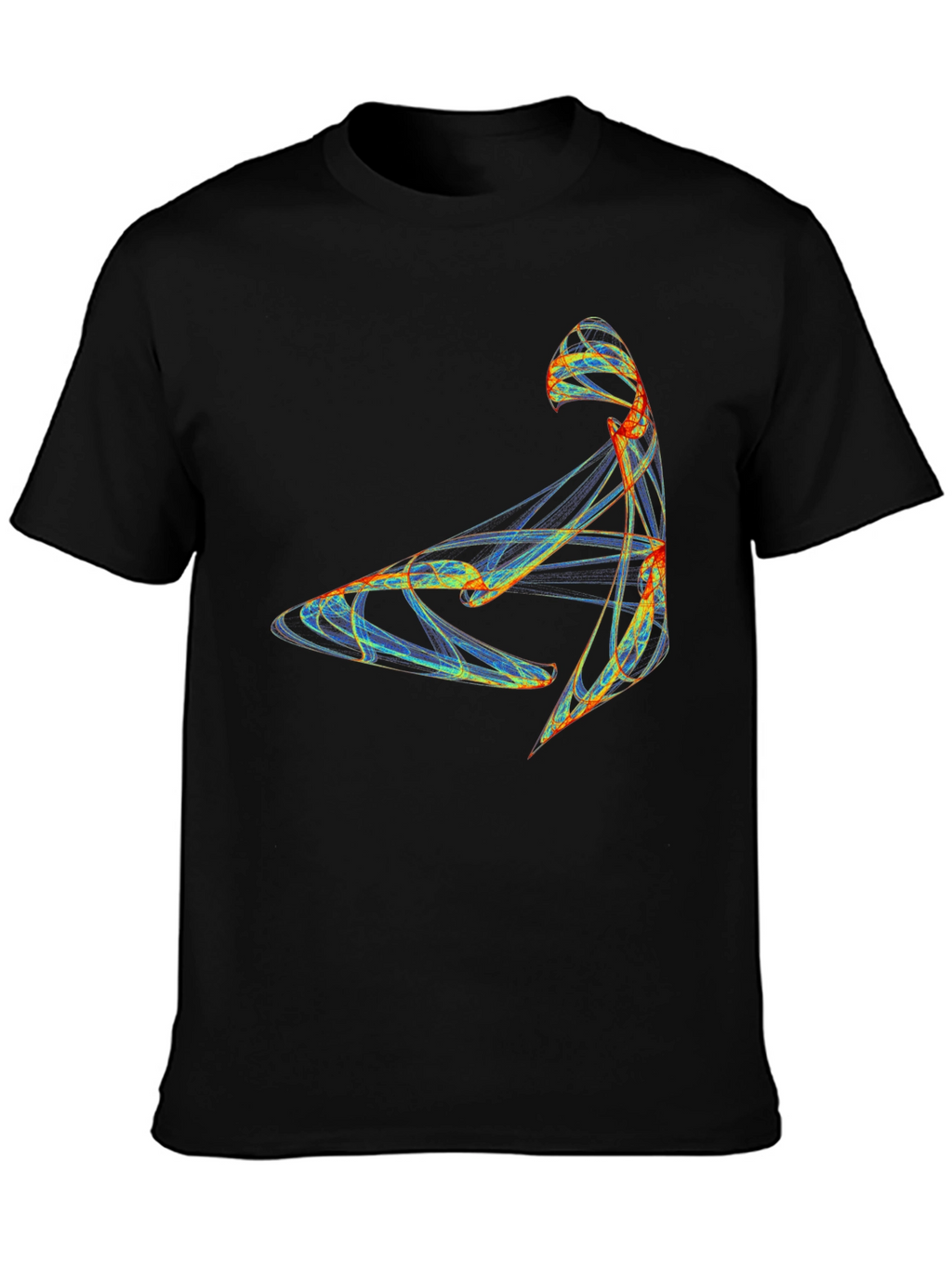 Abstract Art Graphic Tee - Black Casual Cotton Shirt