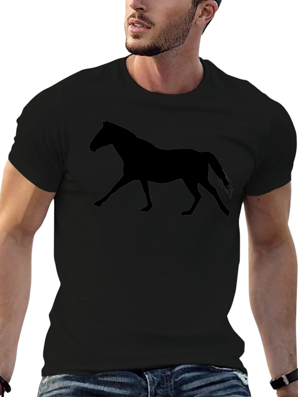 Black Horse Silhouette Graphic Tee