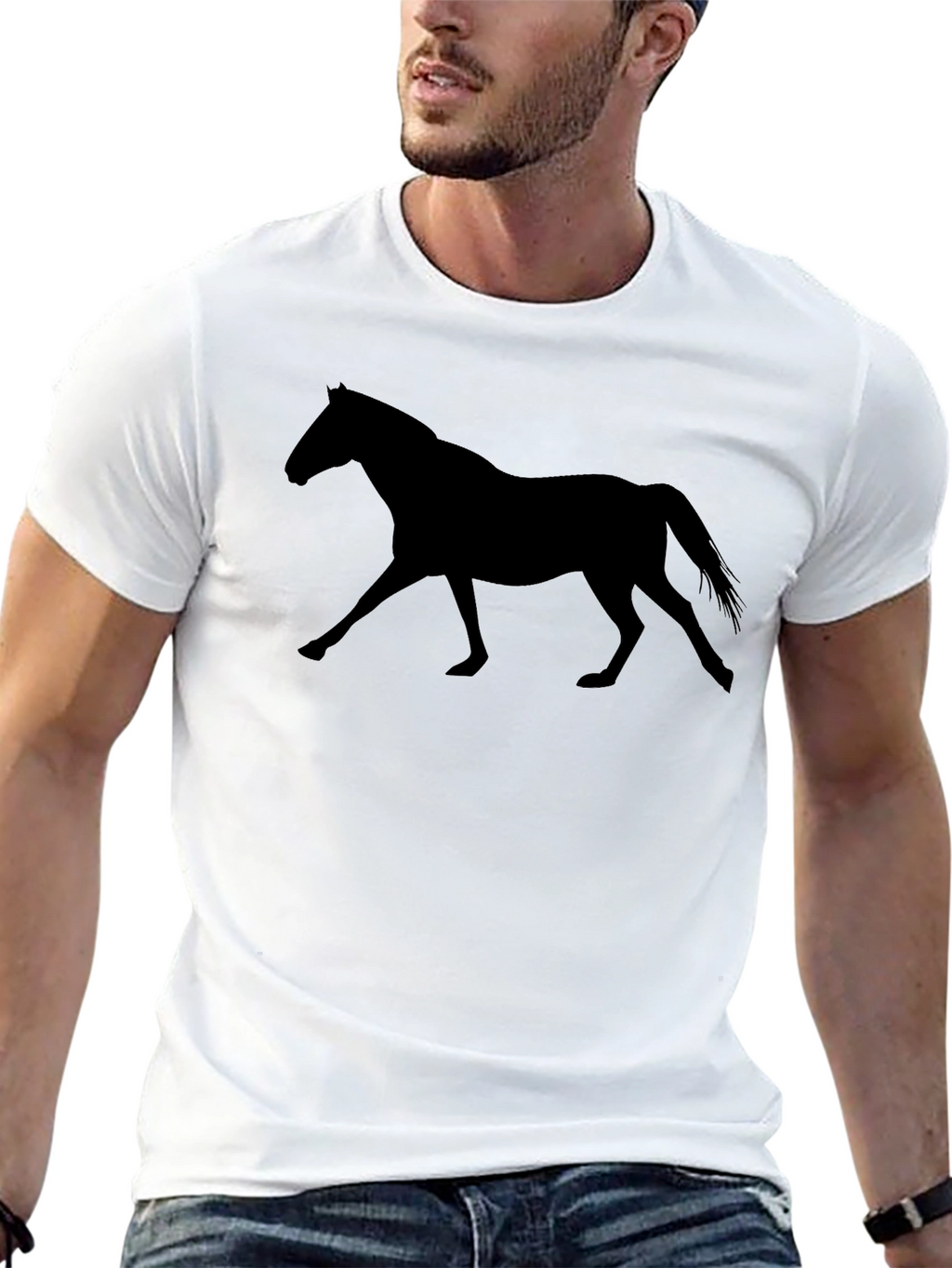 Black Horse Silhouette Graphic Tee