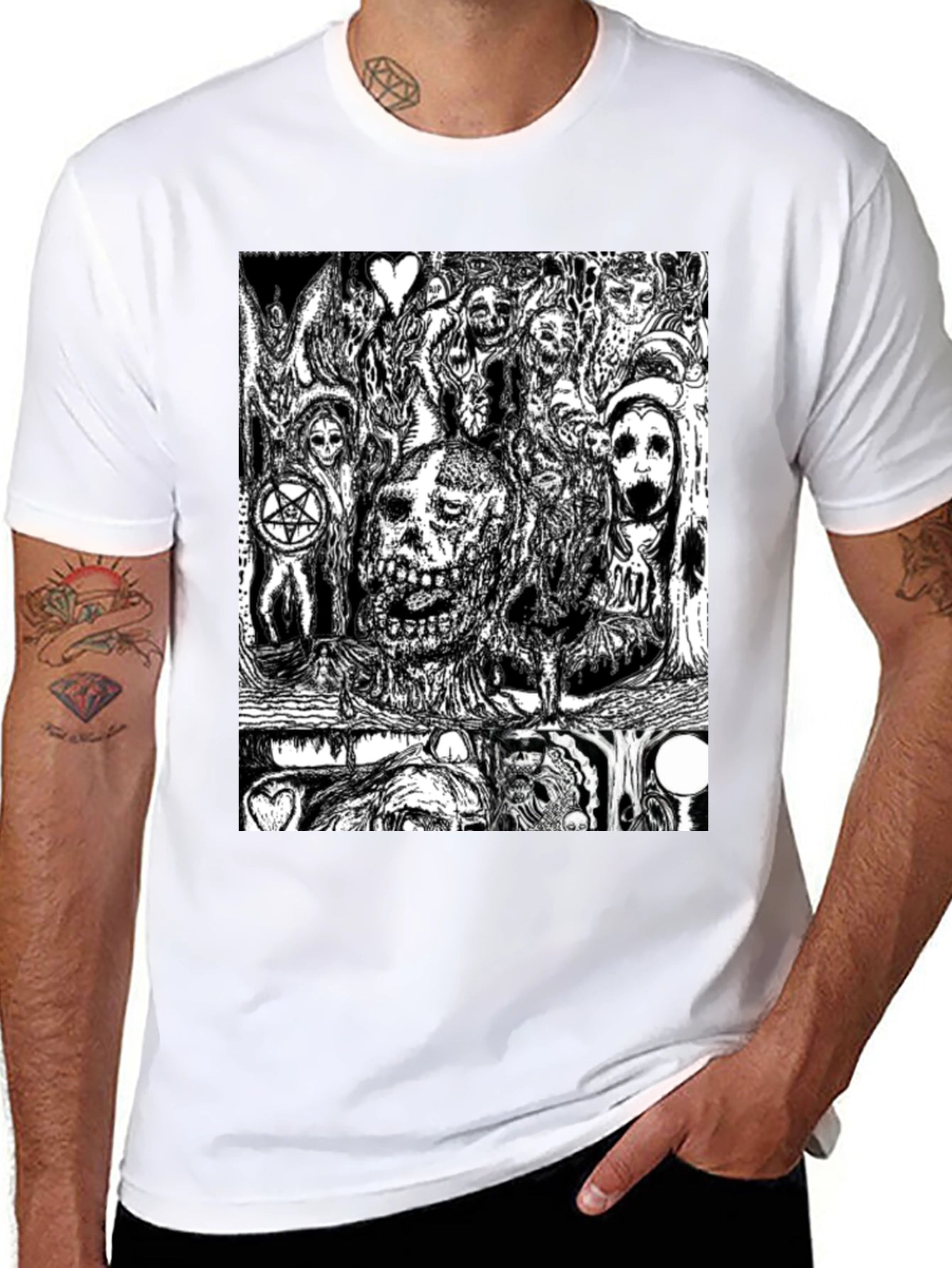 Skull Graphic Tee - Black Cotton Comfort