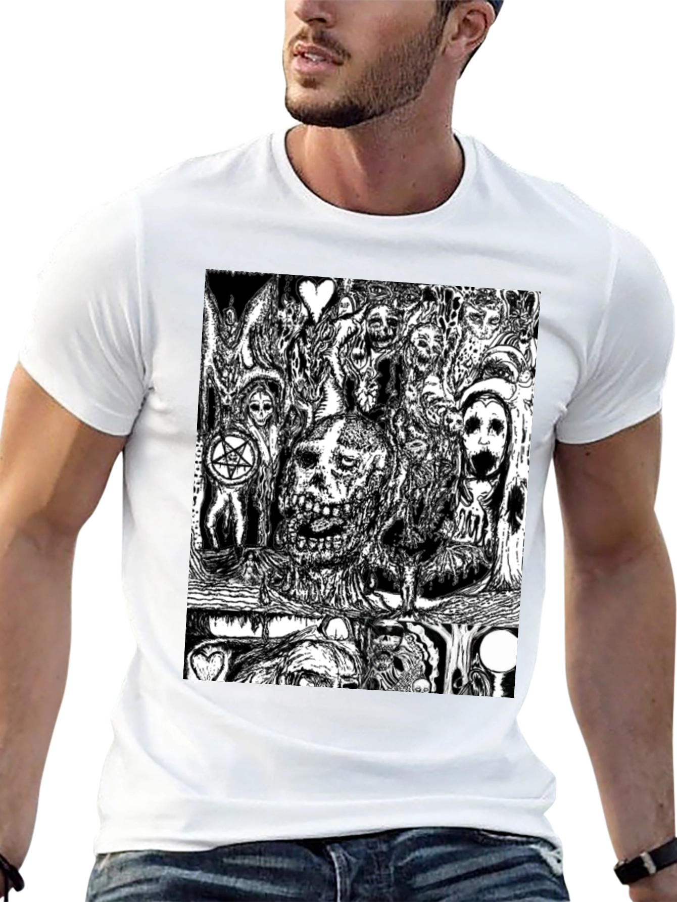 Skull Graphic Tee - Black Cotton Comfort