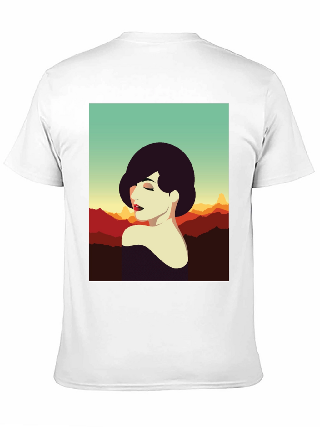 Retro Woman Graphic Tee - Stylish Black T-Shirt