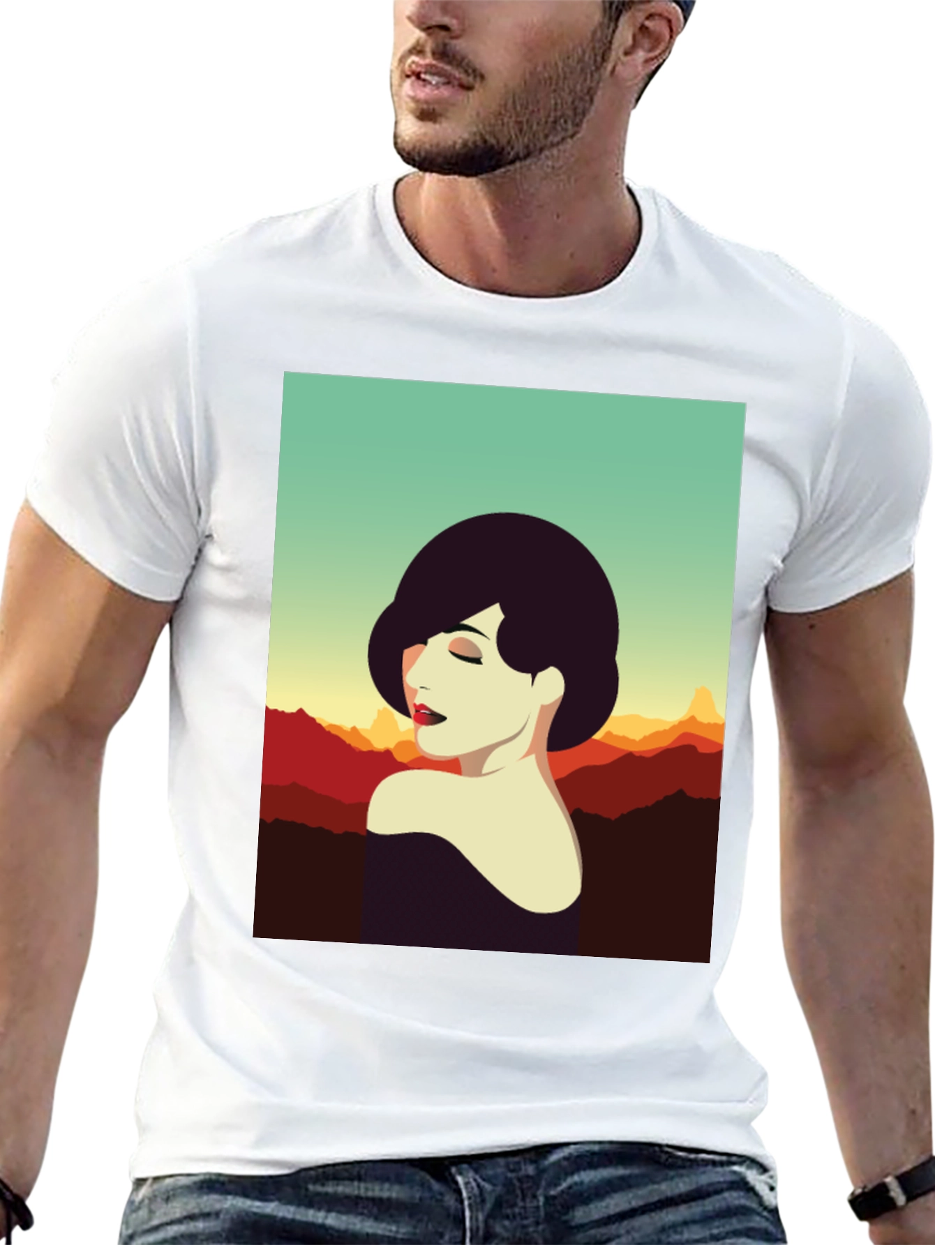 Retro Woman Graphic Tee - Stylish Black T-Shirt