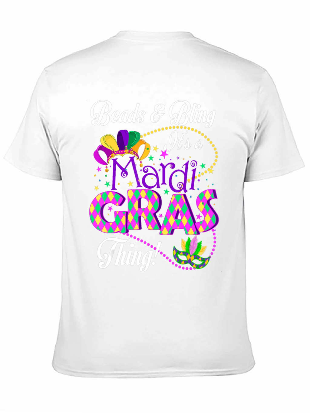 Mardi Gras Beads & Bling Graphic Tee