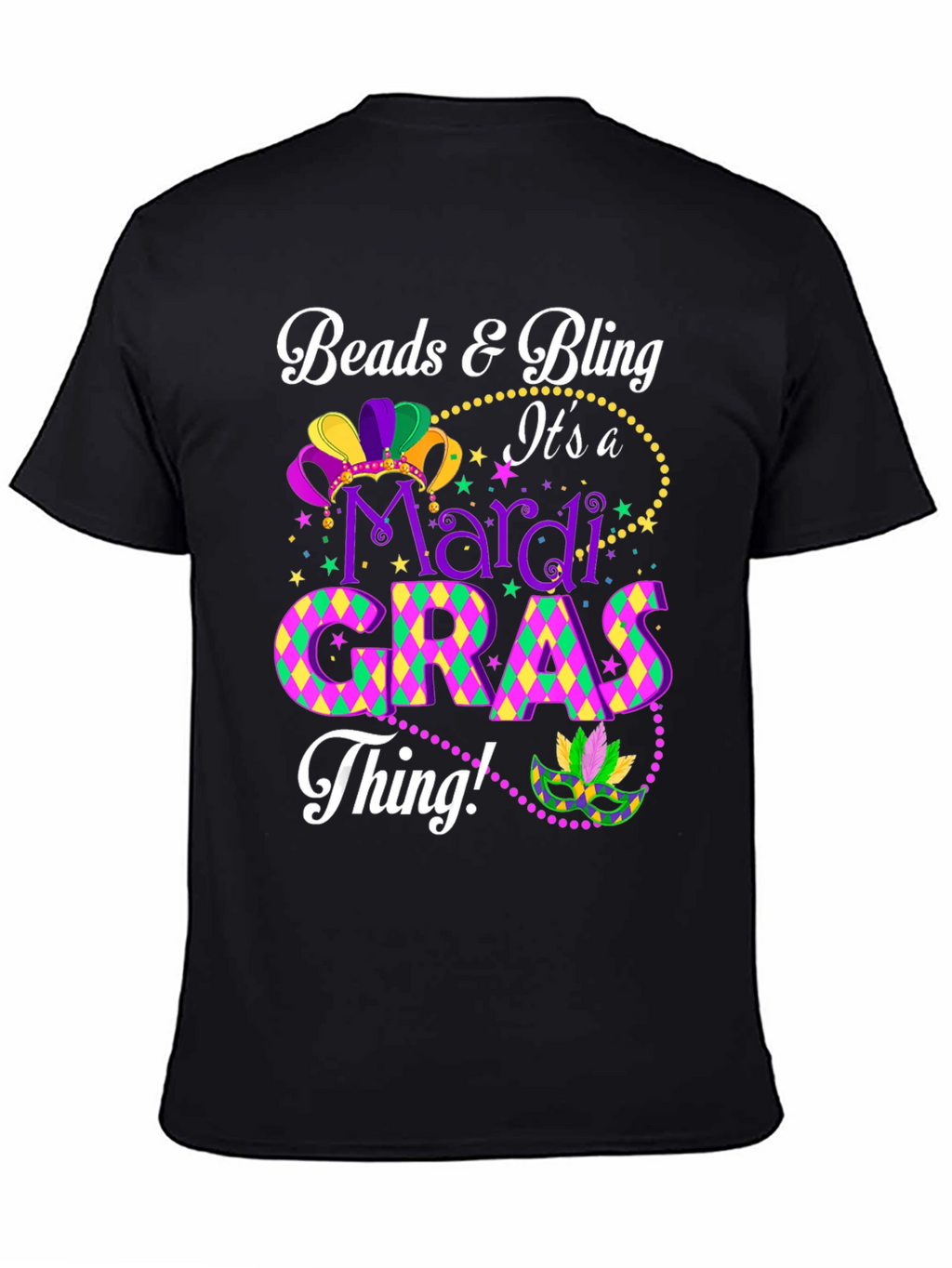 Mardi Gras Beads & Bling Graphic Tee