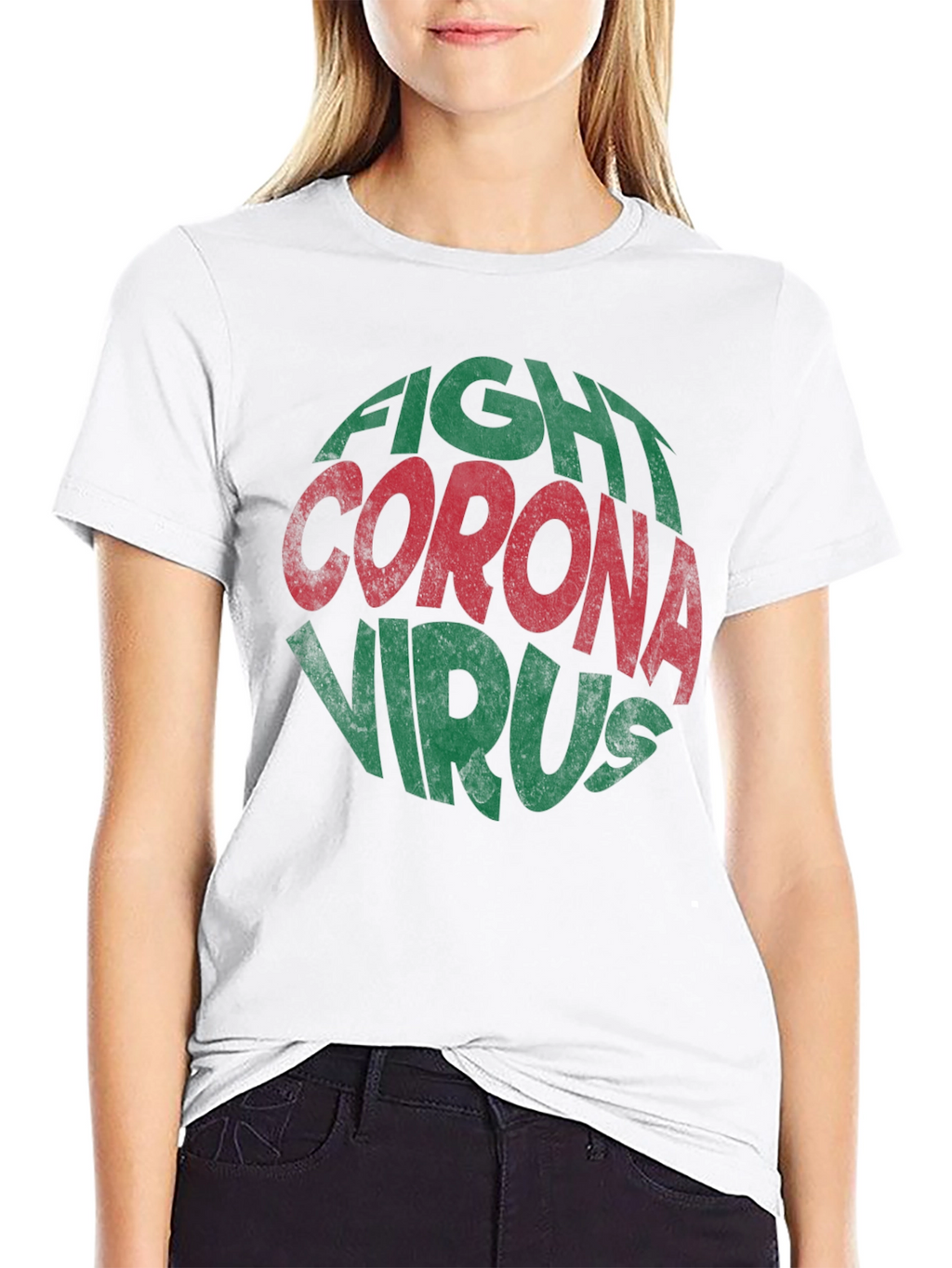 Fight Corona Virus Graphic Print T-Shirt
