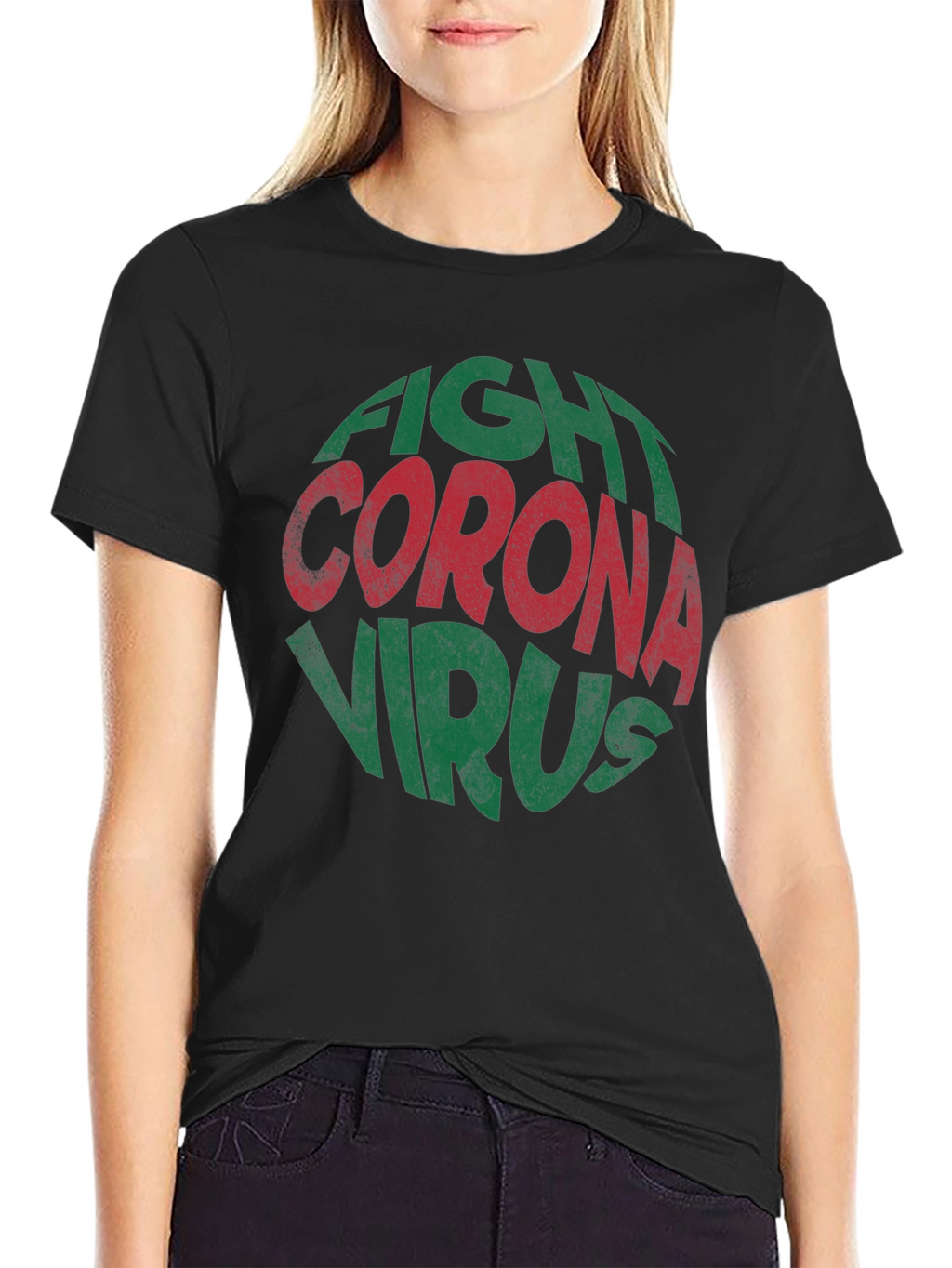 Fight Corona Virus Graphic Print T-Shirt