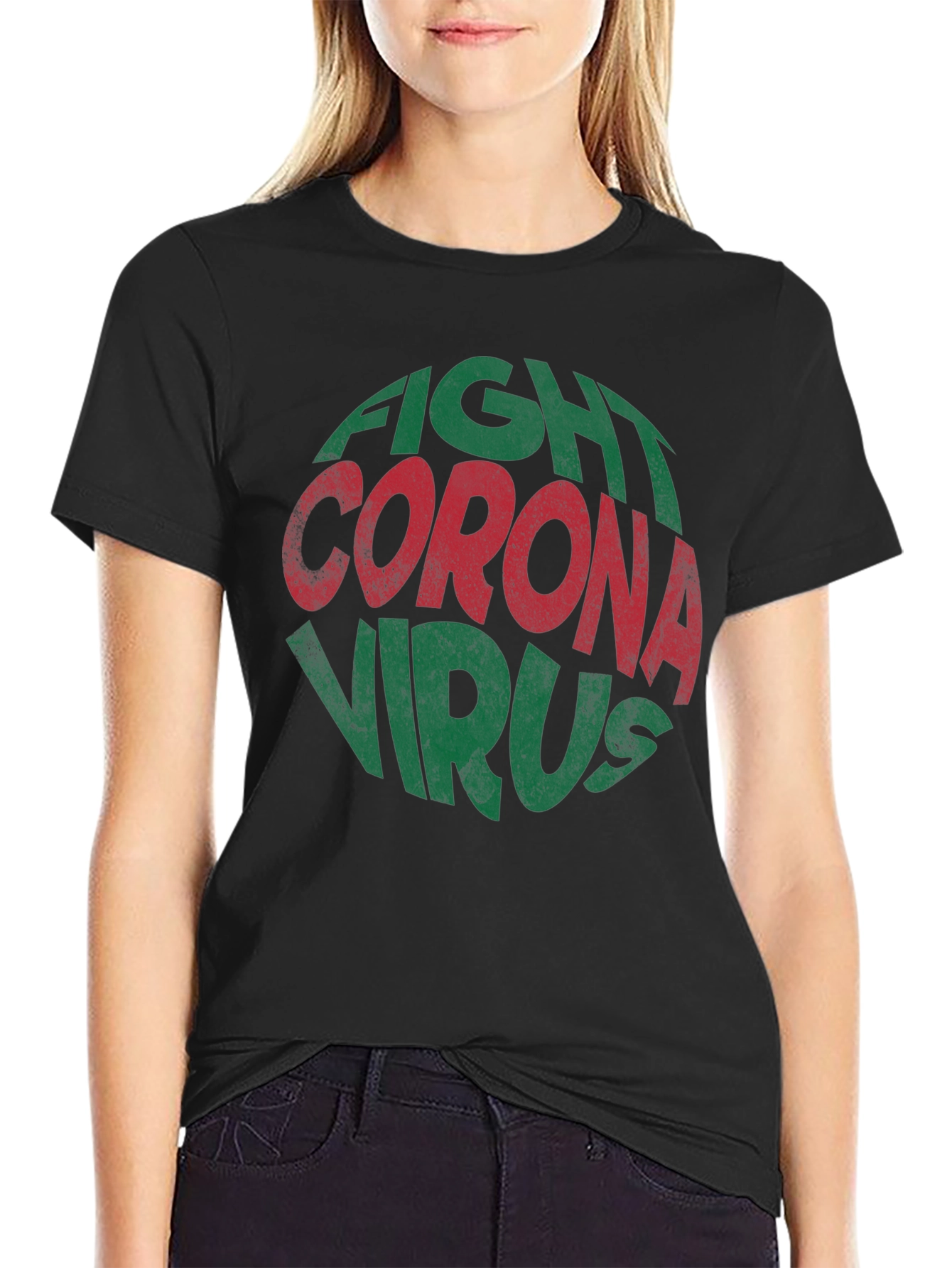 Fight Corona Virus Graphic Print T-Shirt